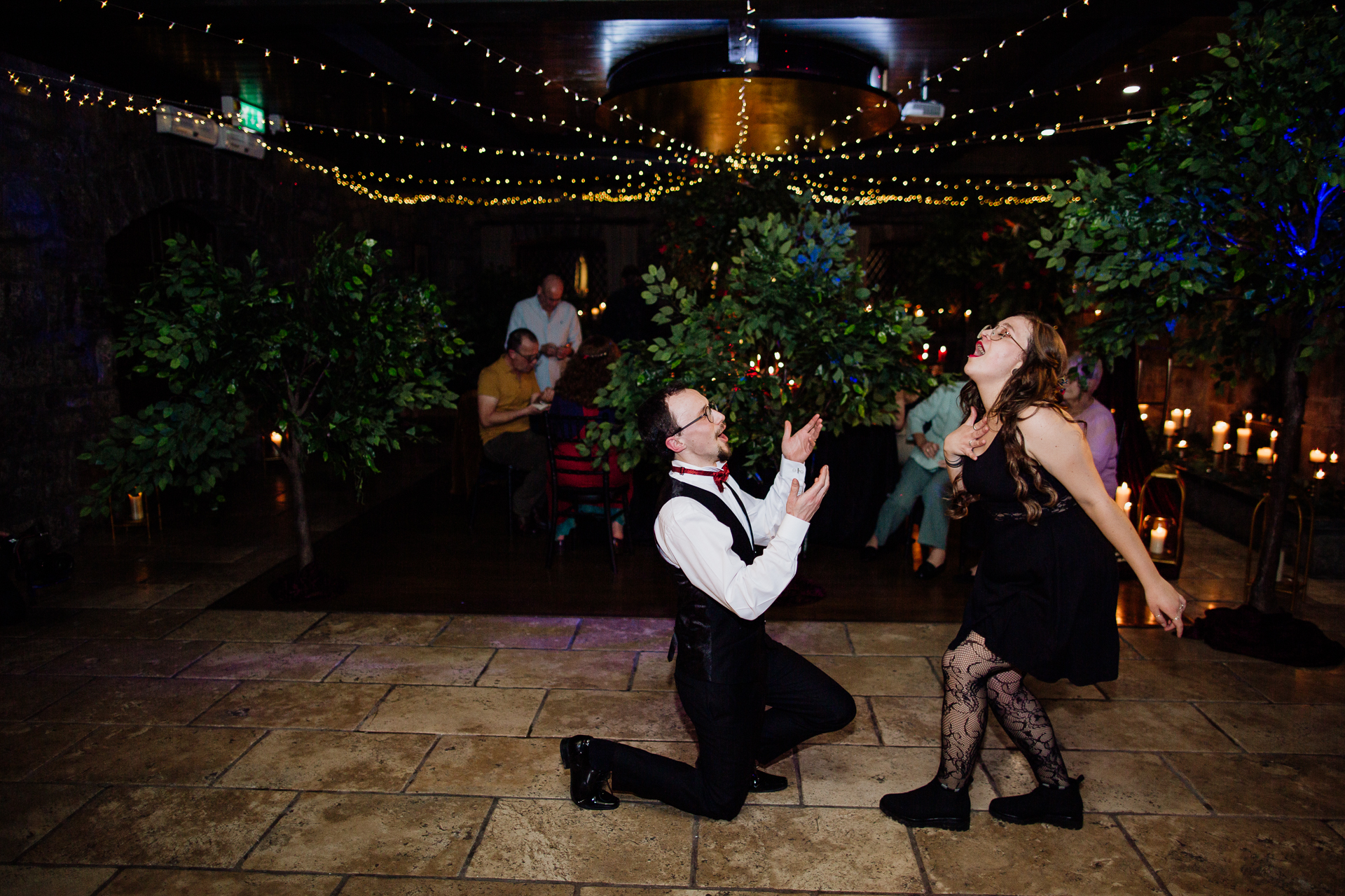 A man and woman dancing