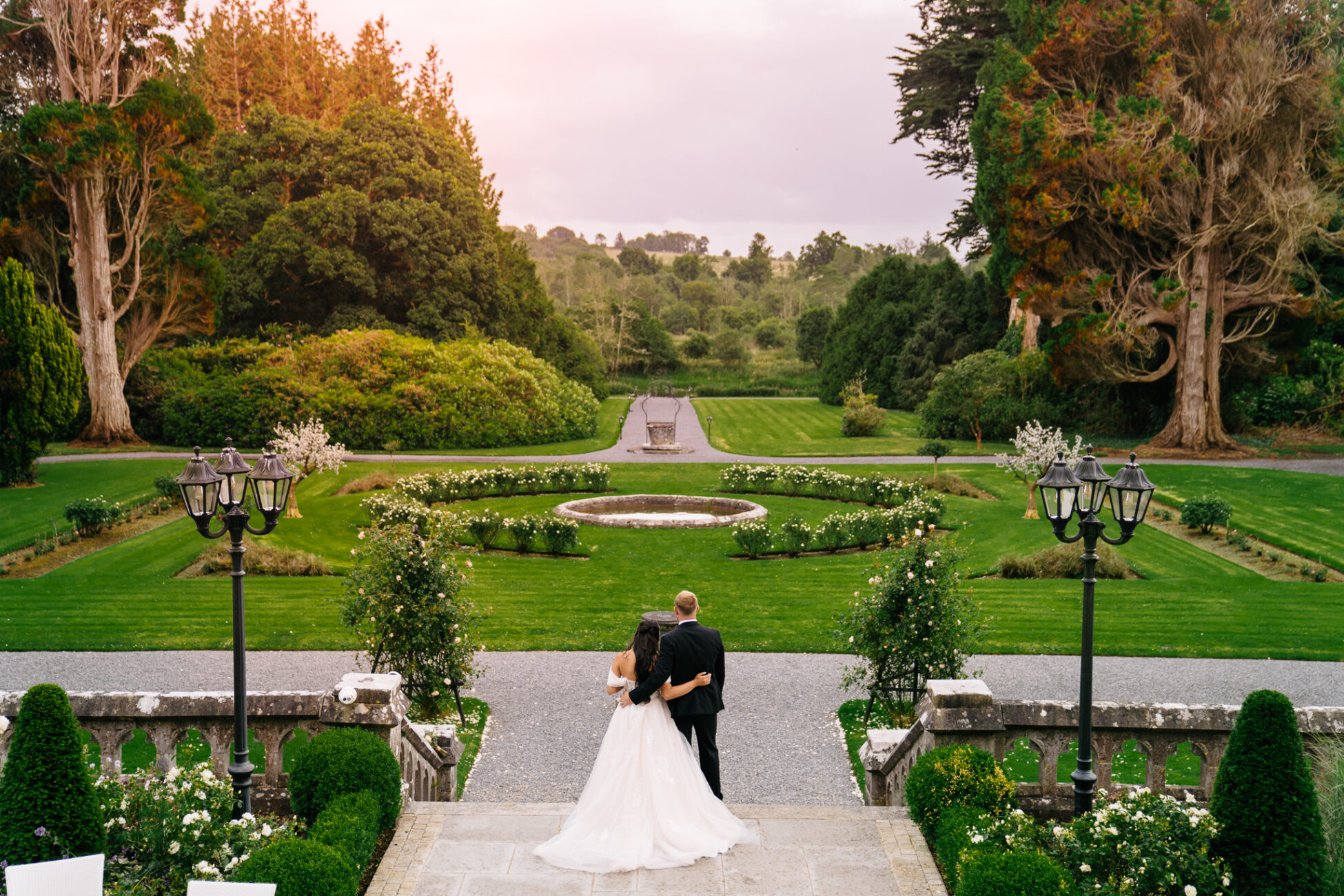 A man and woman in a park