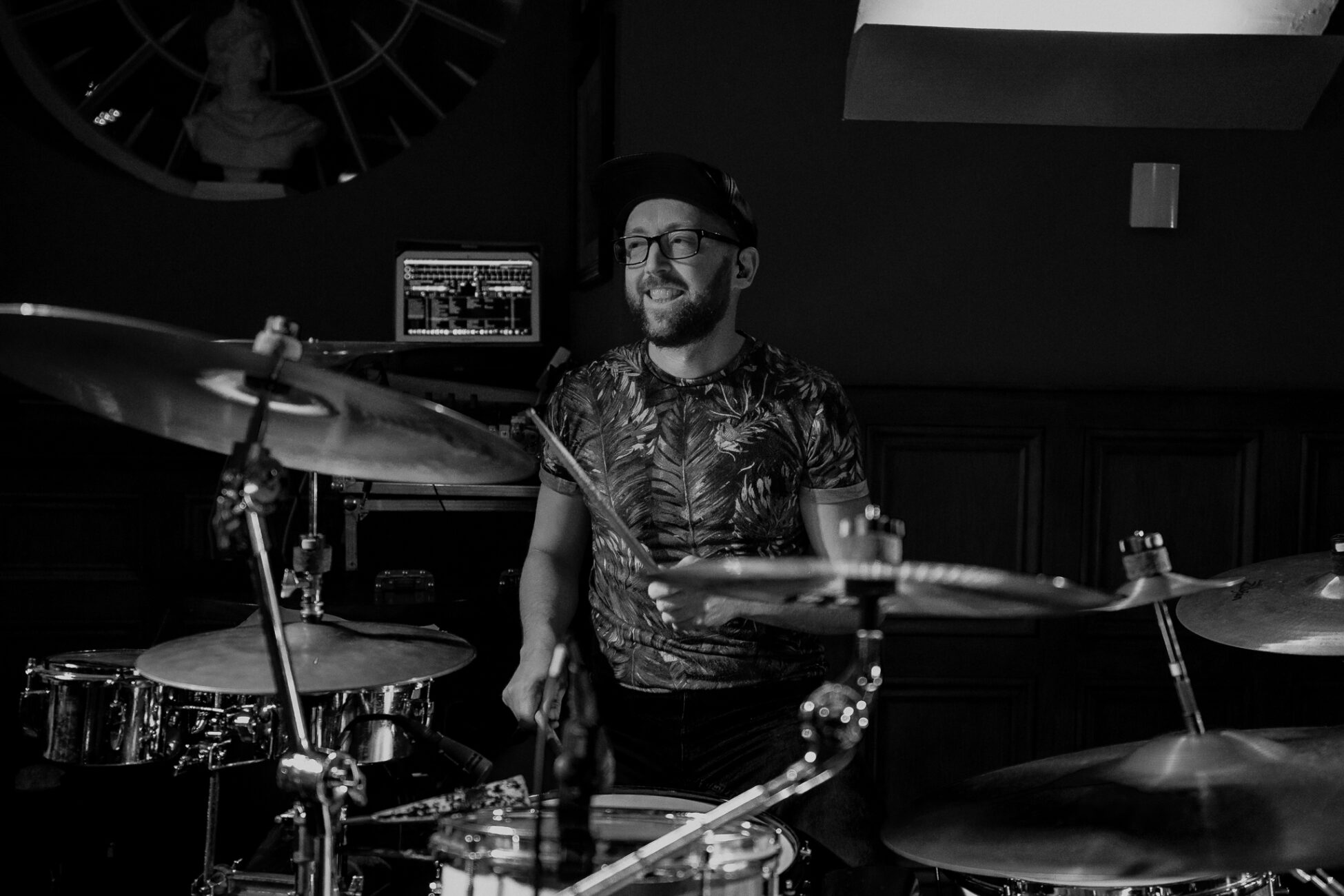 A person playing drums