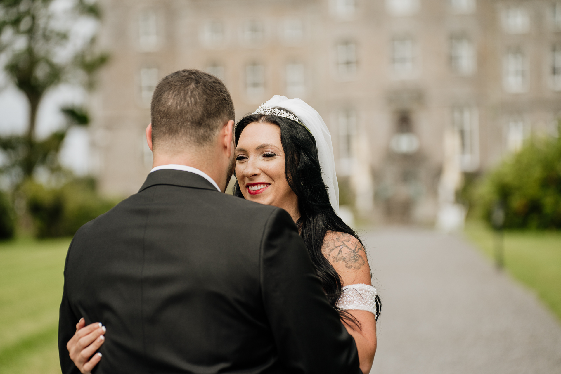 A man and woman in formal wear