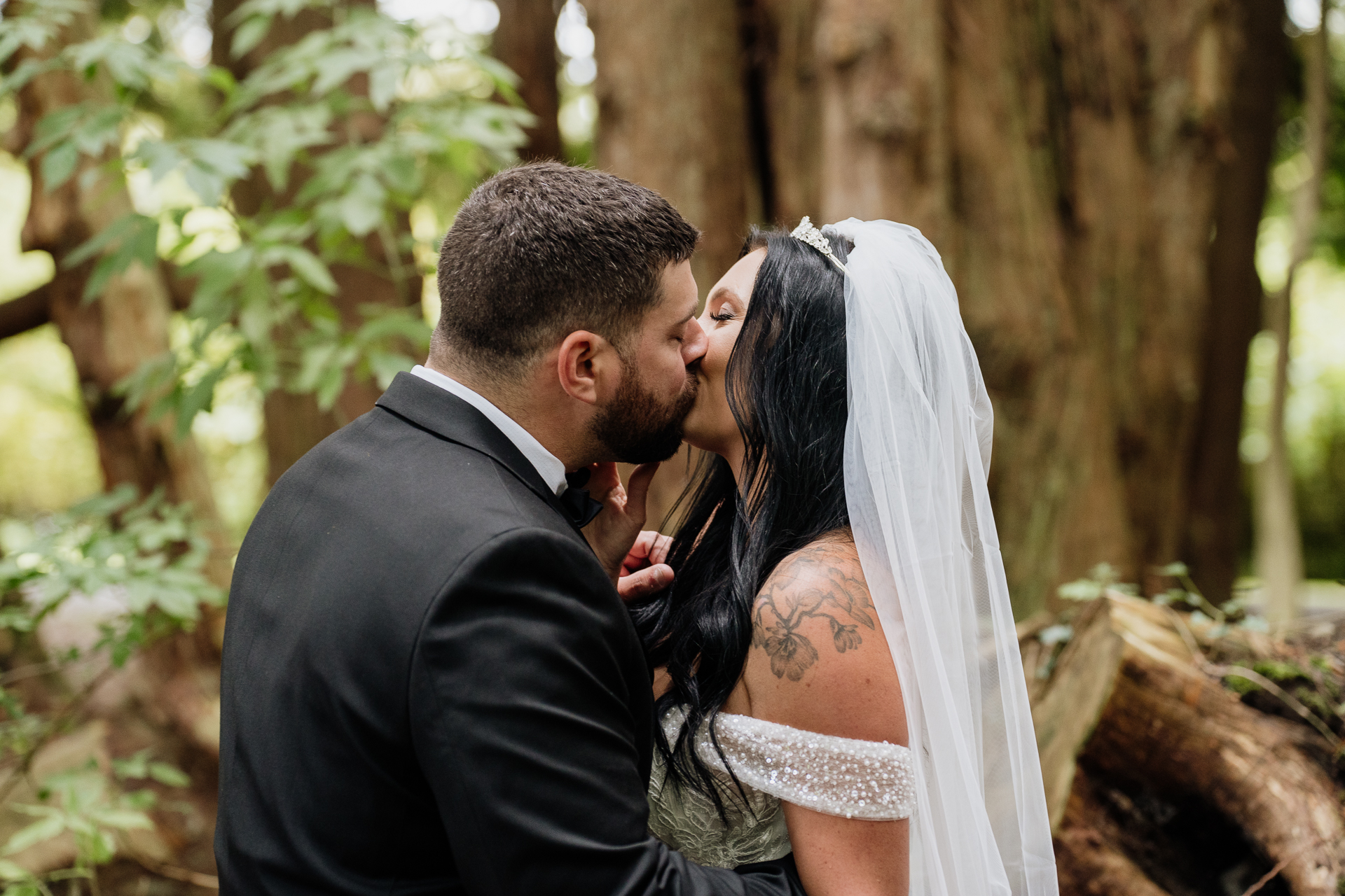 A man and woman kissing