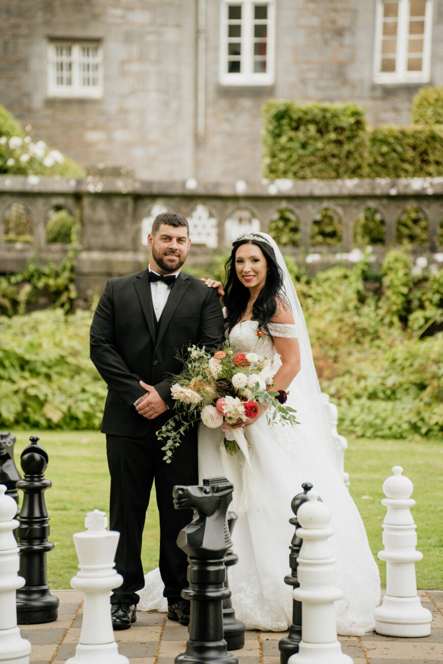 A man and woman posing for a picture