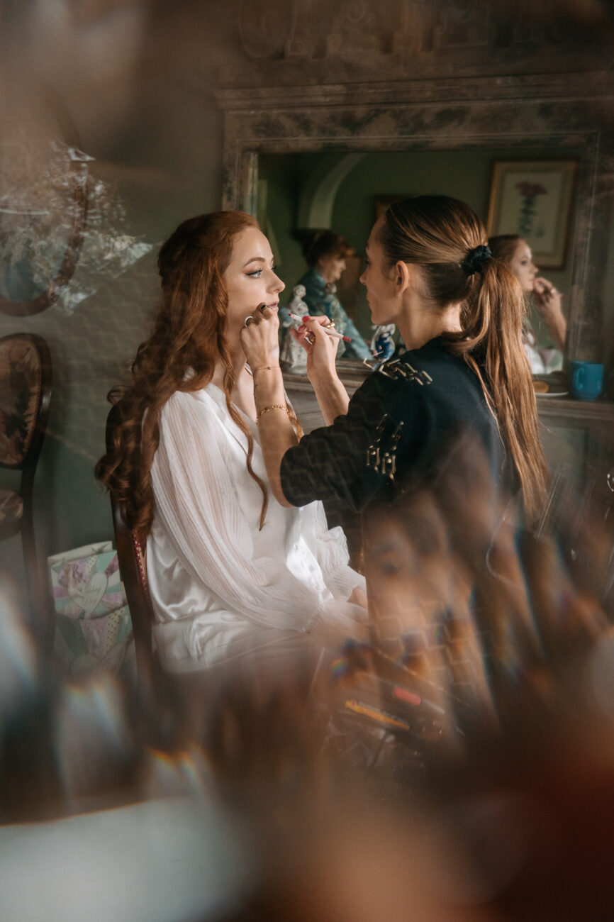 A woman in a white dress and a woman in a white dress