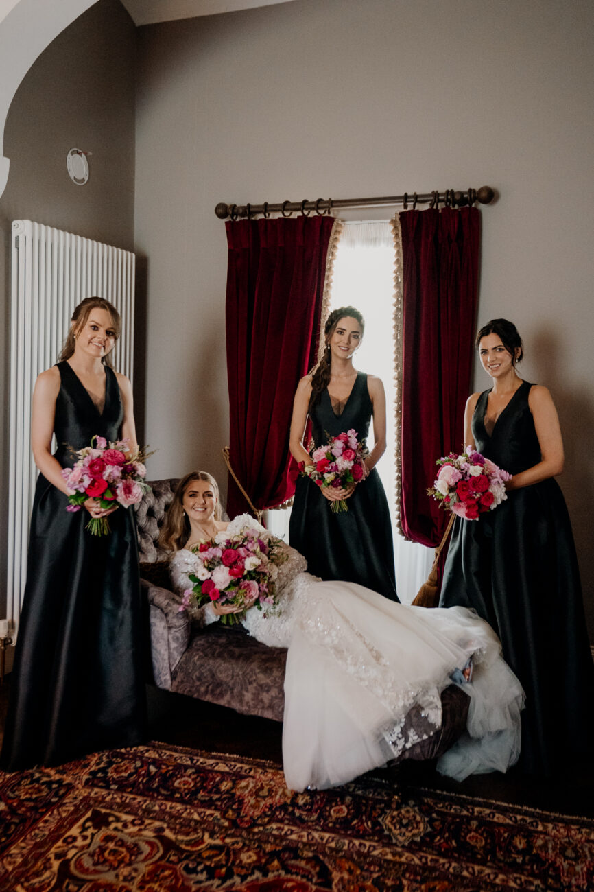 A group of women in dresses