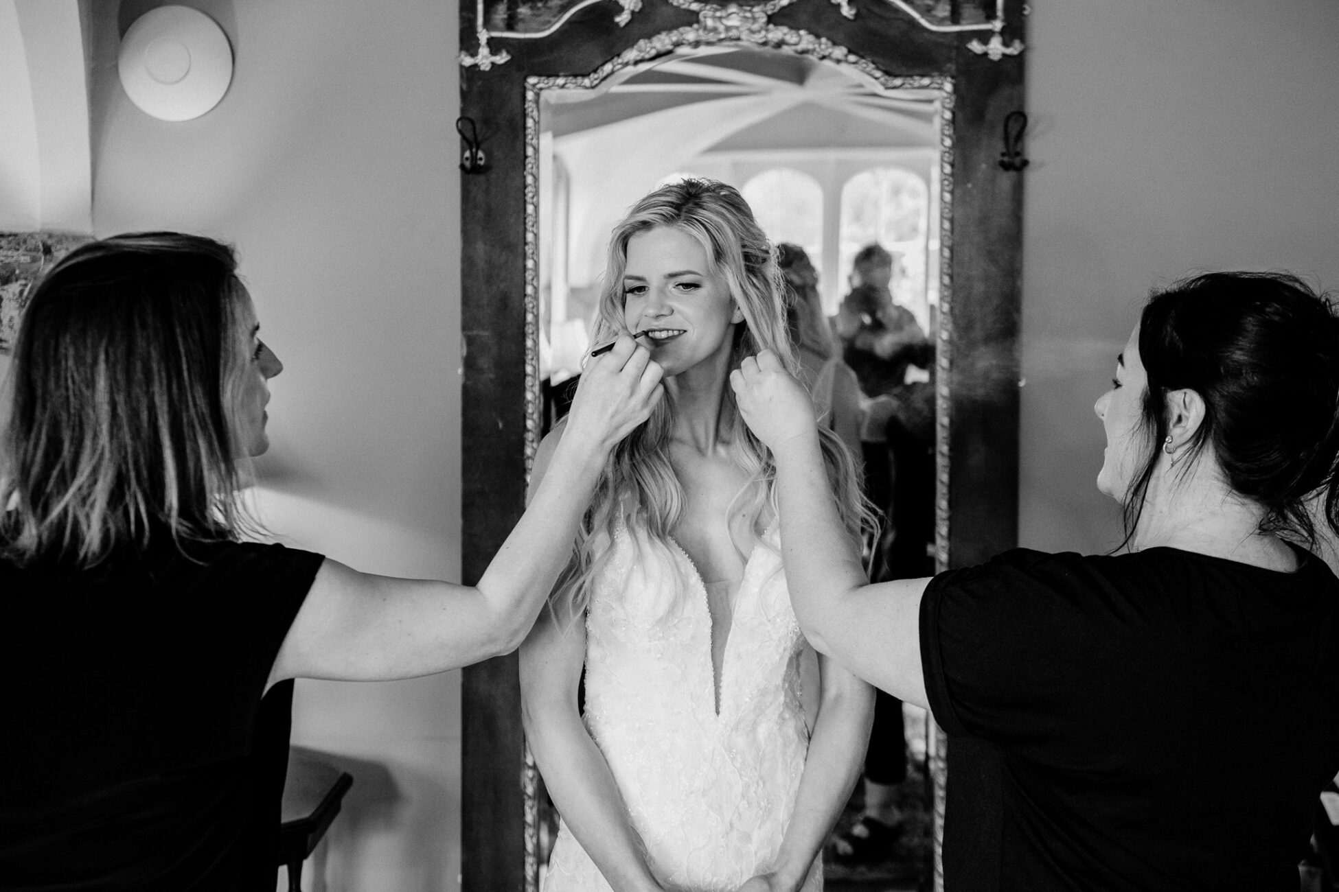 A woman getting her hair done