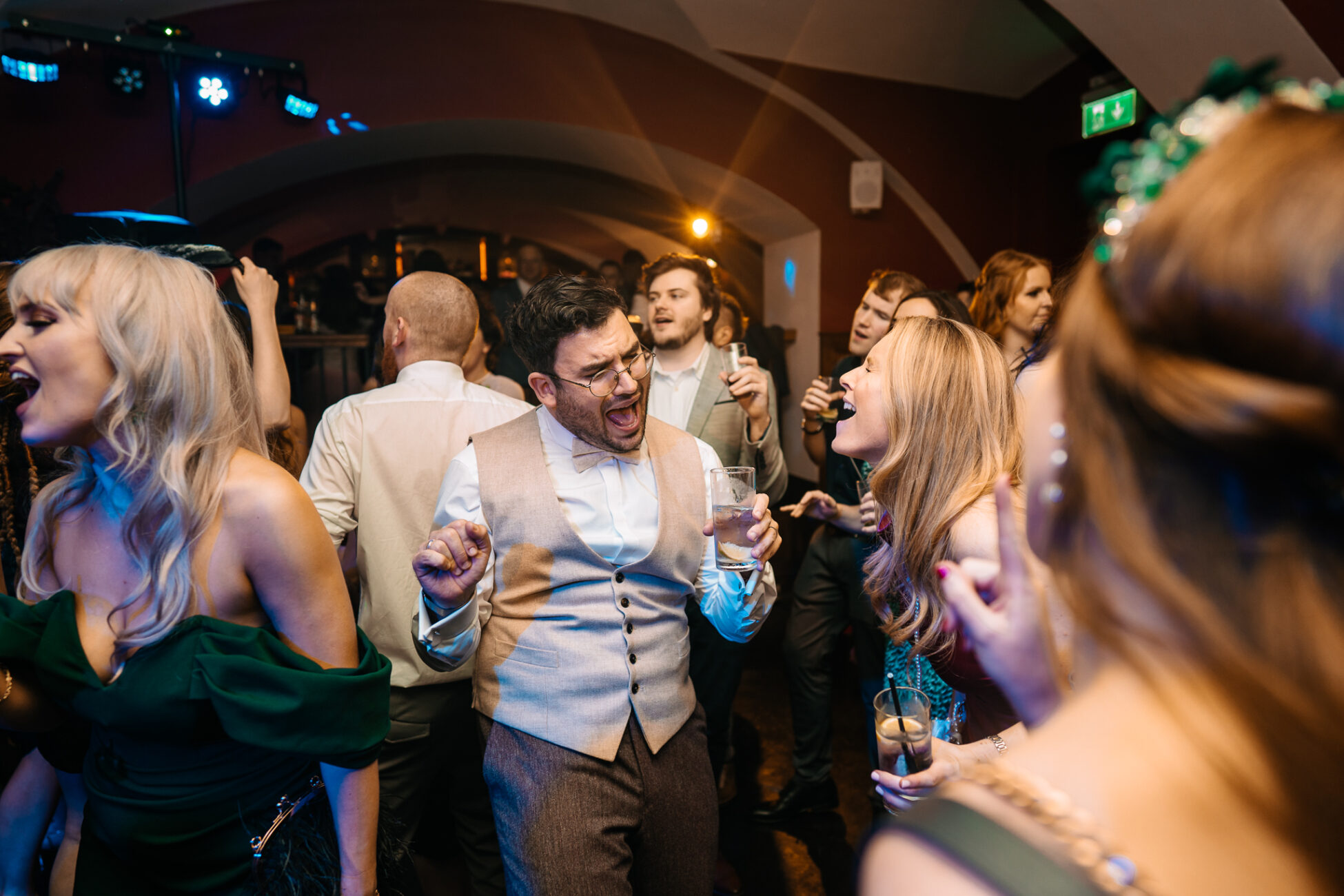 A group of people dancing