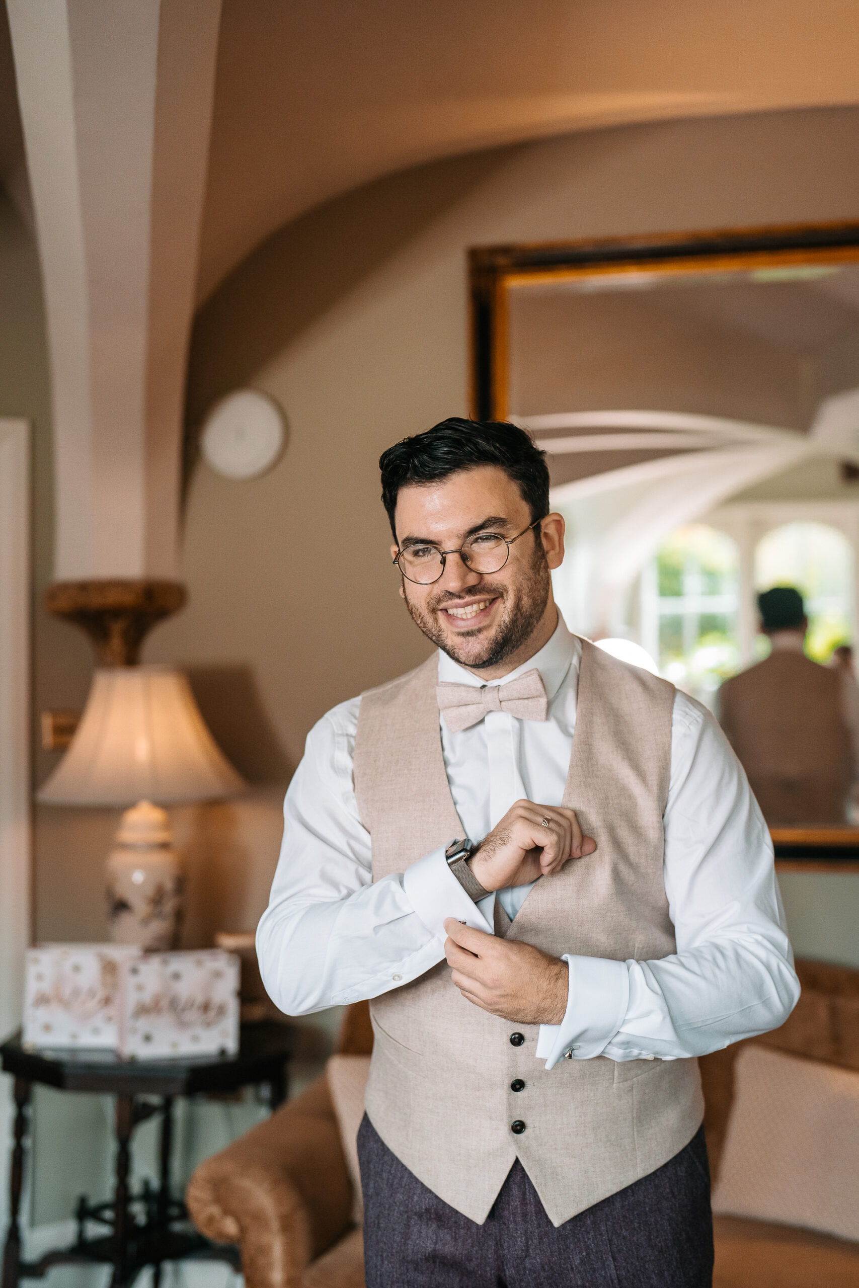 A man wearing glasses