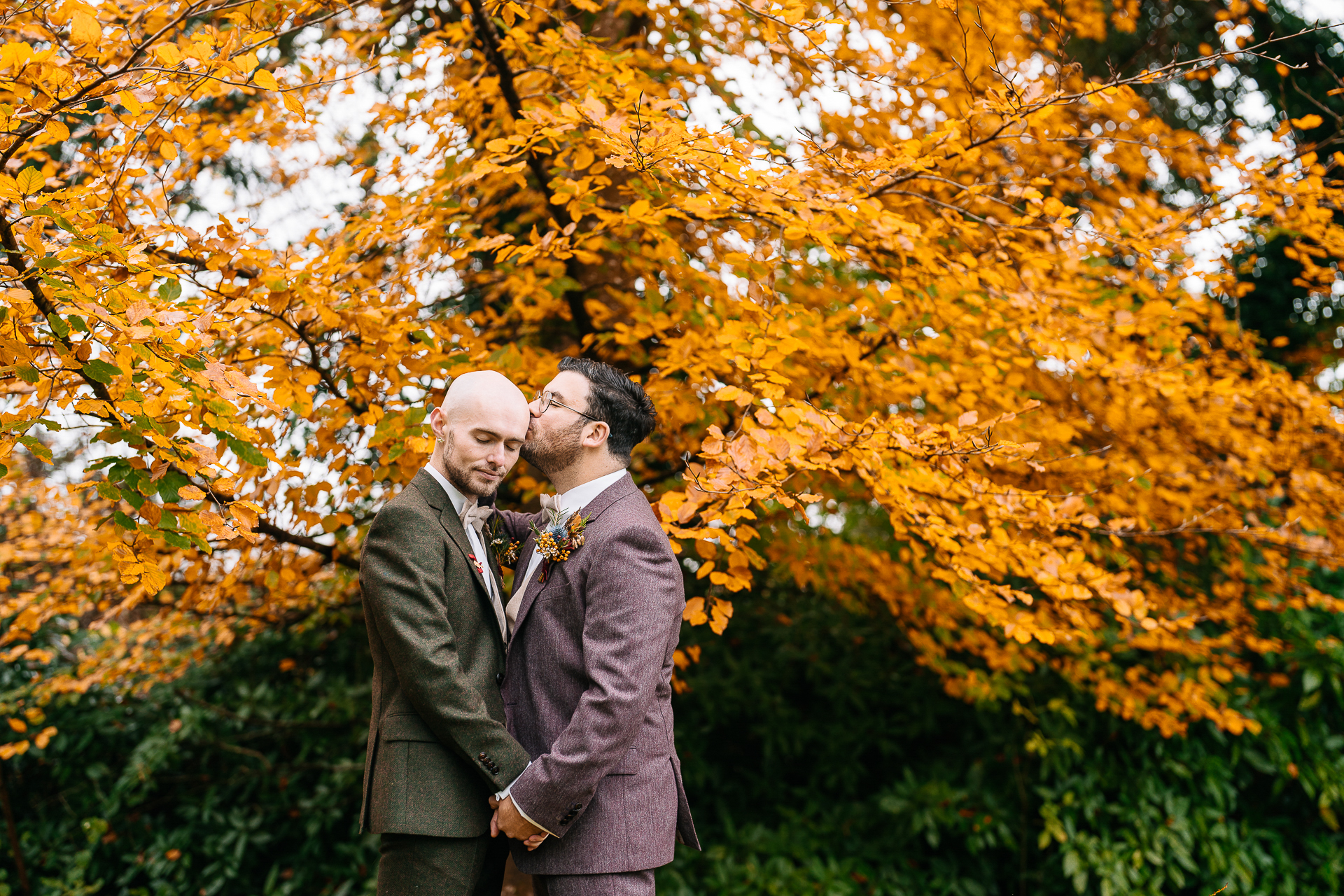 A man and woman kissing