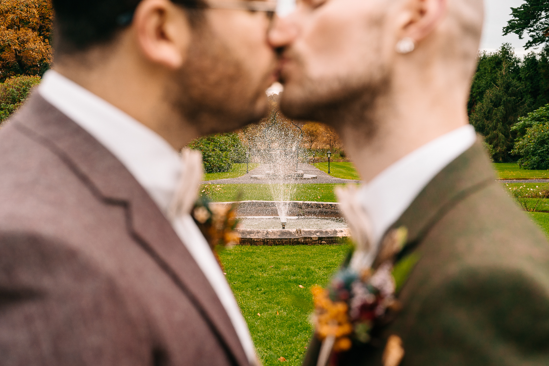 A man and woman kissing