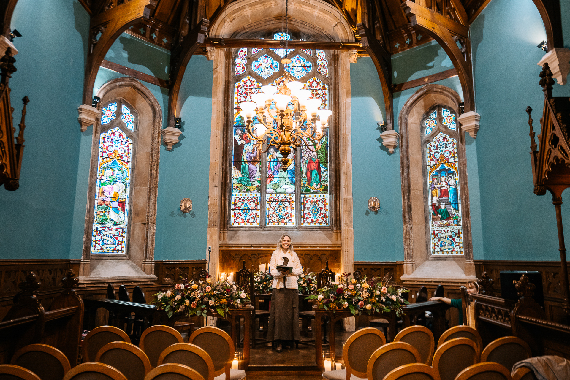 A religious statue in a church