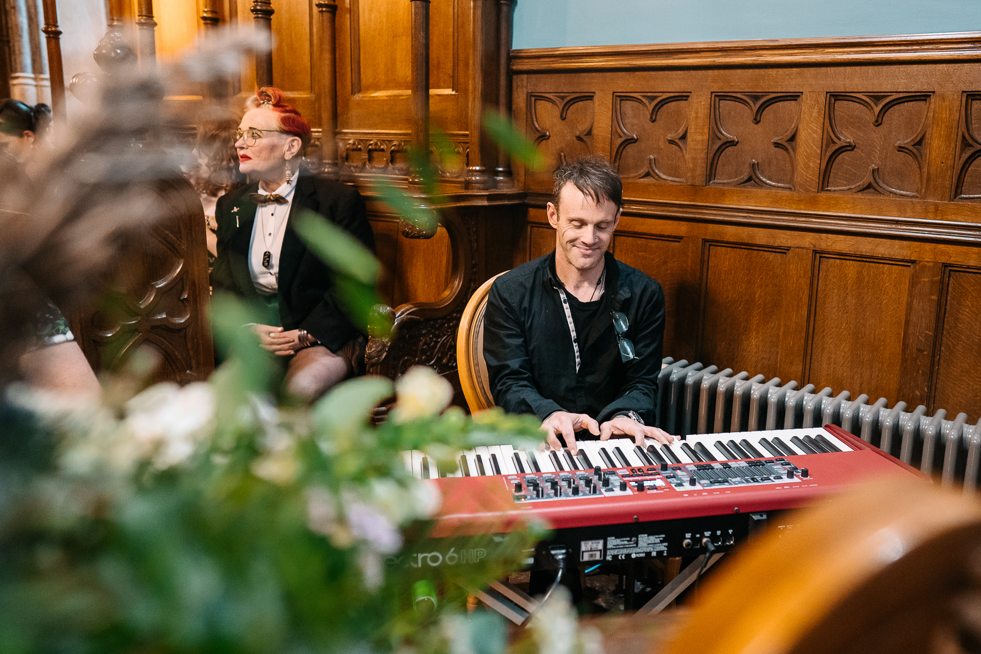 A person playing a piano