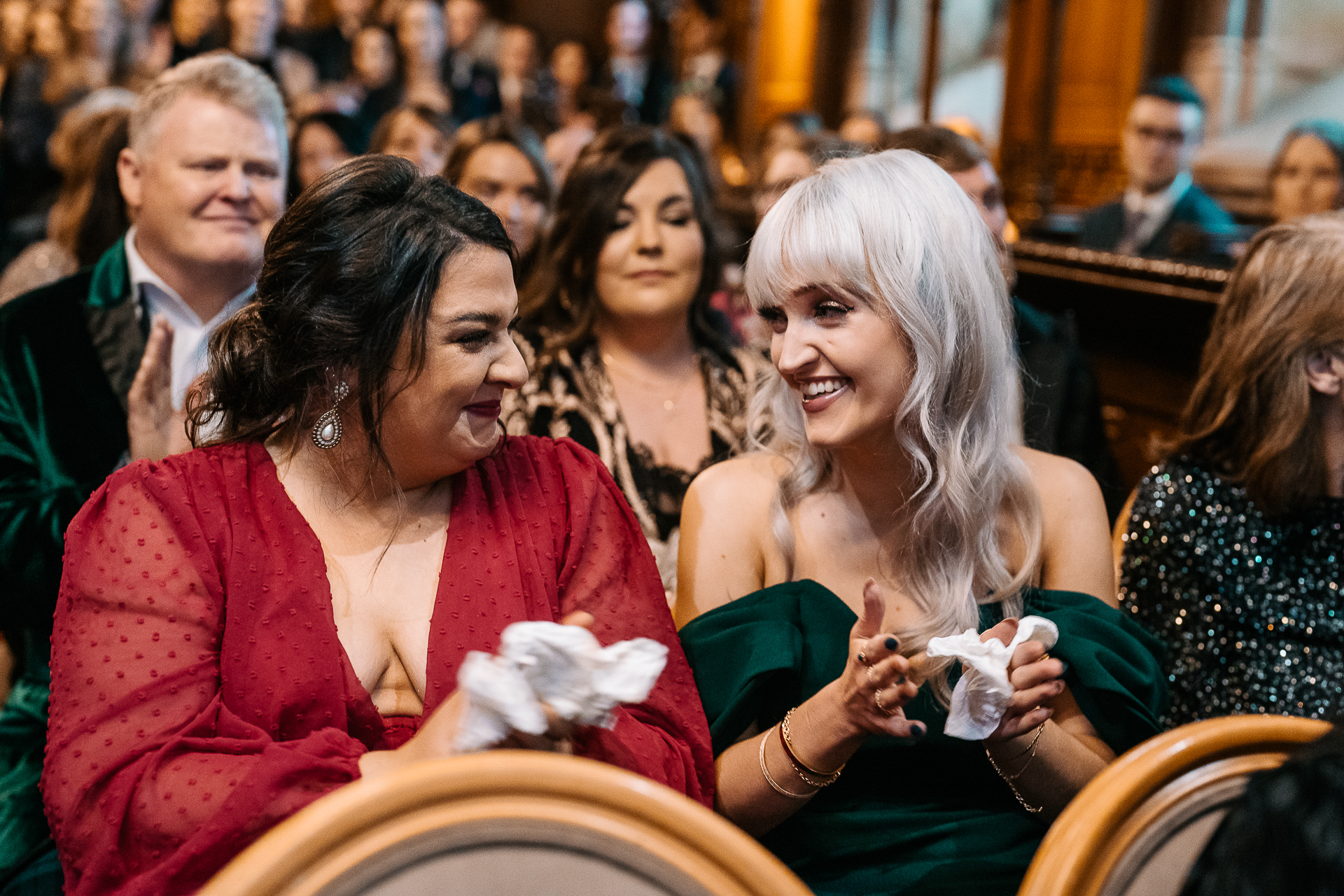 A couple of women laughing