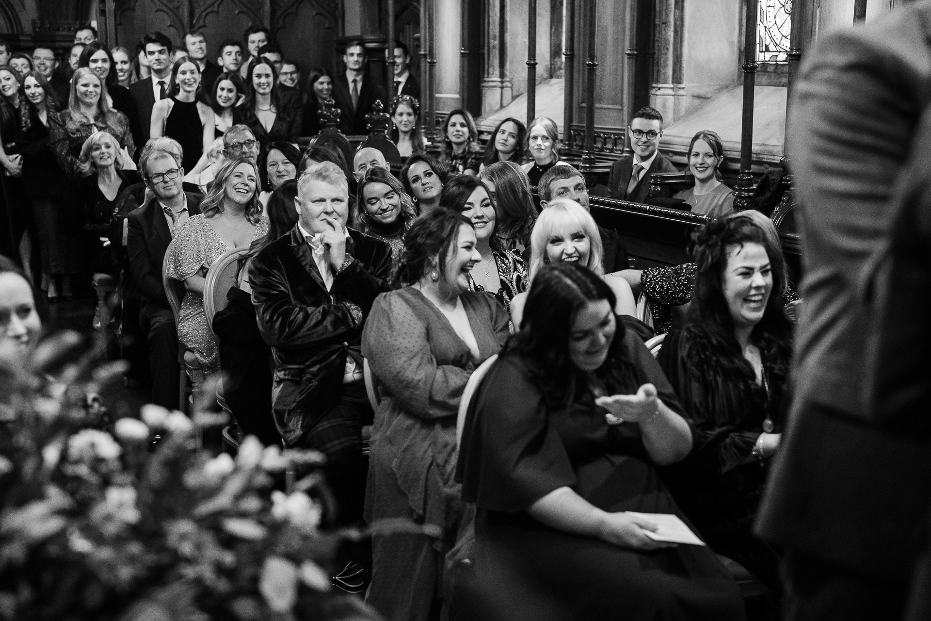 A group of people in a church