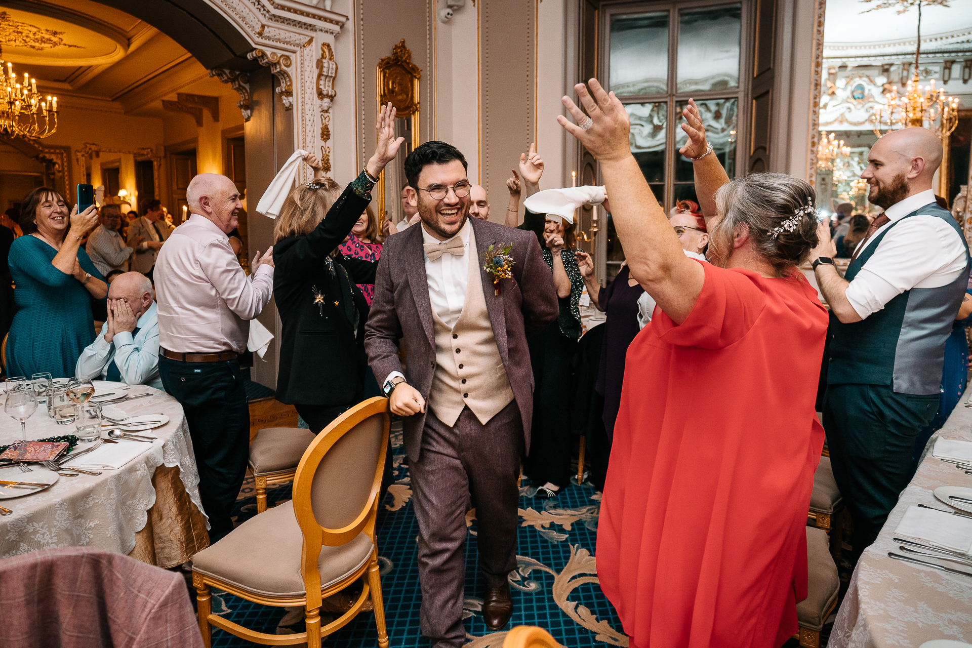 A group of people dancing