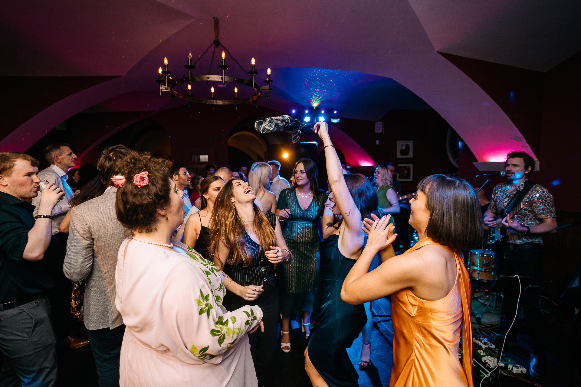 A group of people dancing