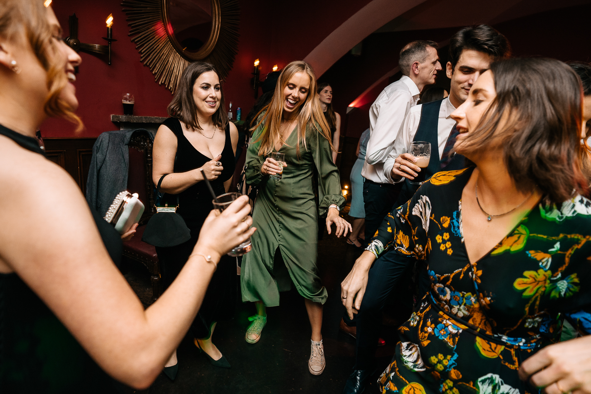 A group of people dancing