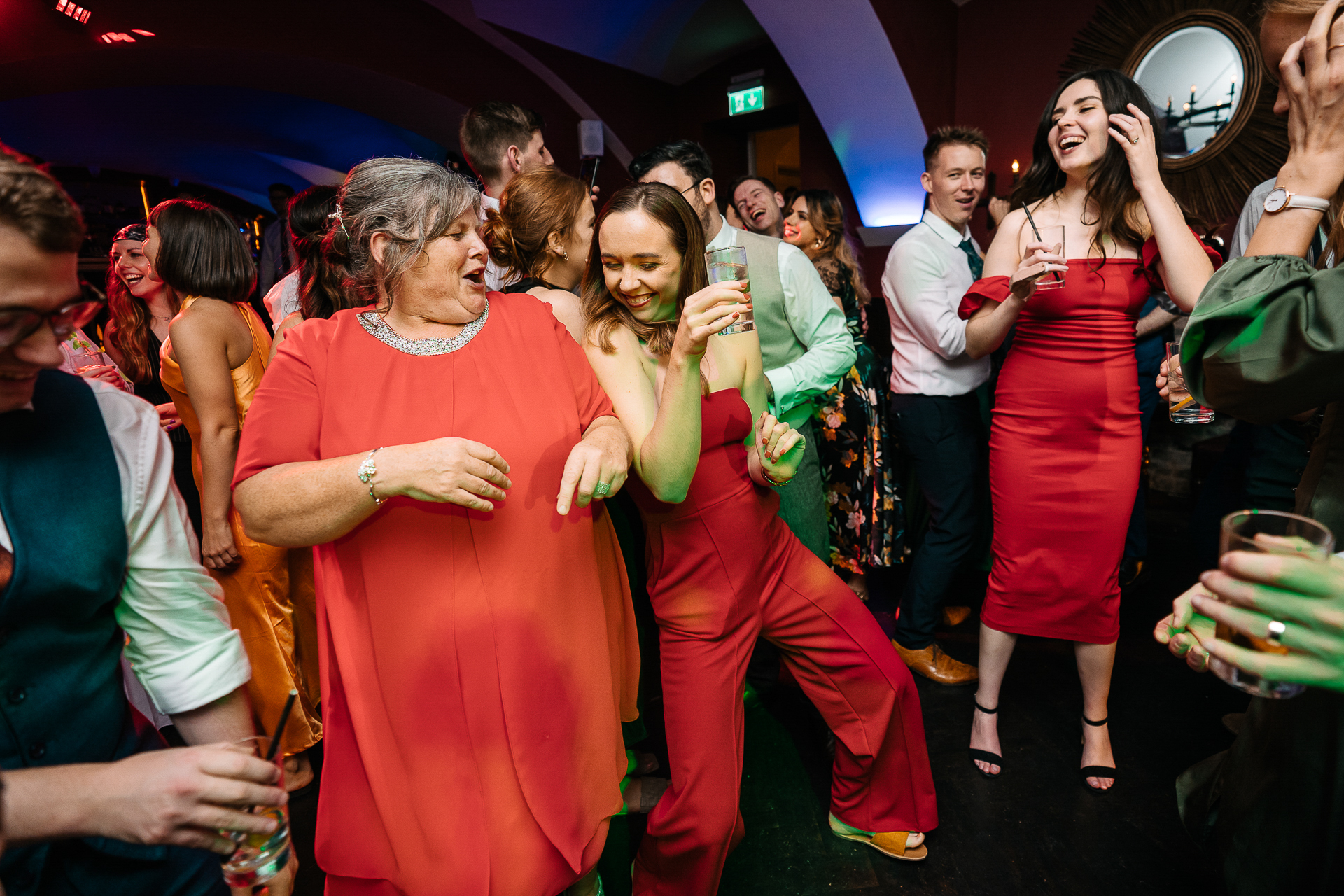 A group of people dancing