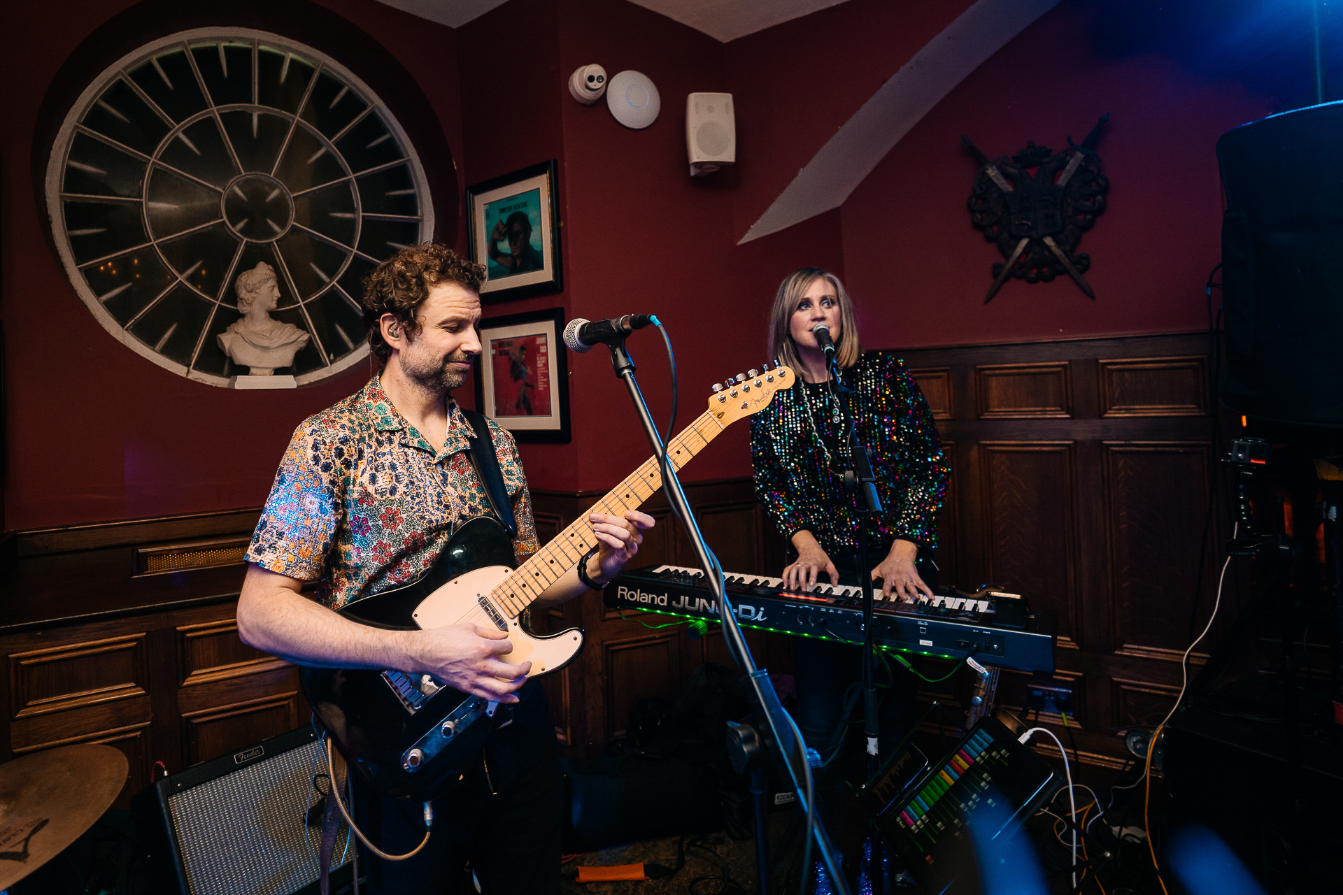 A group of people playing instruments