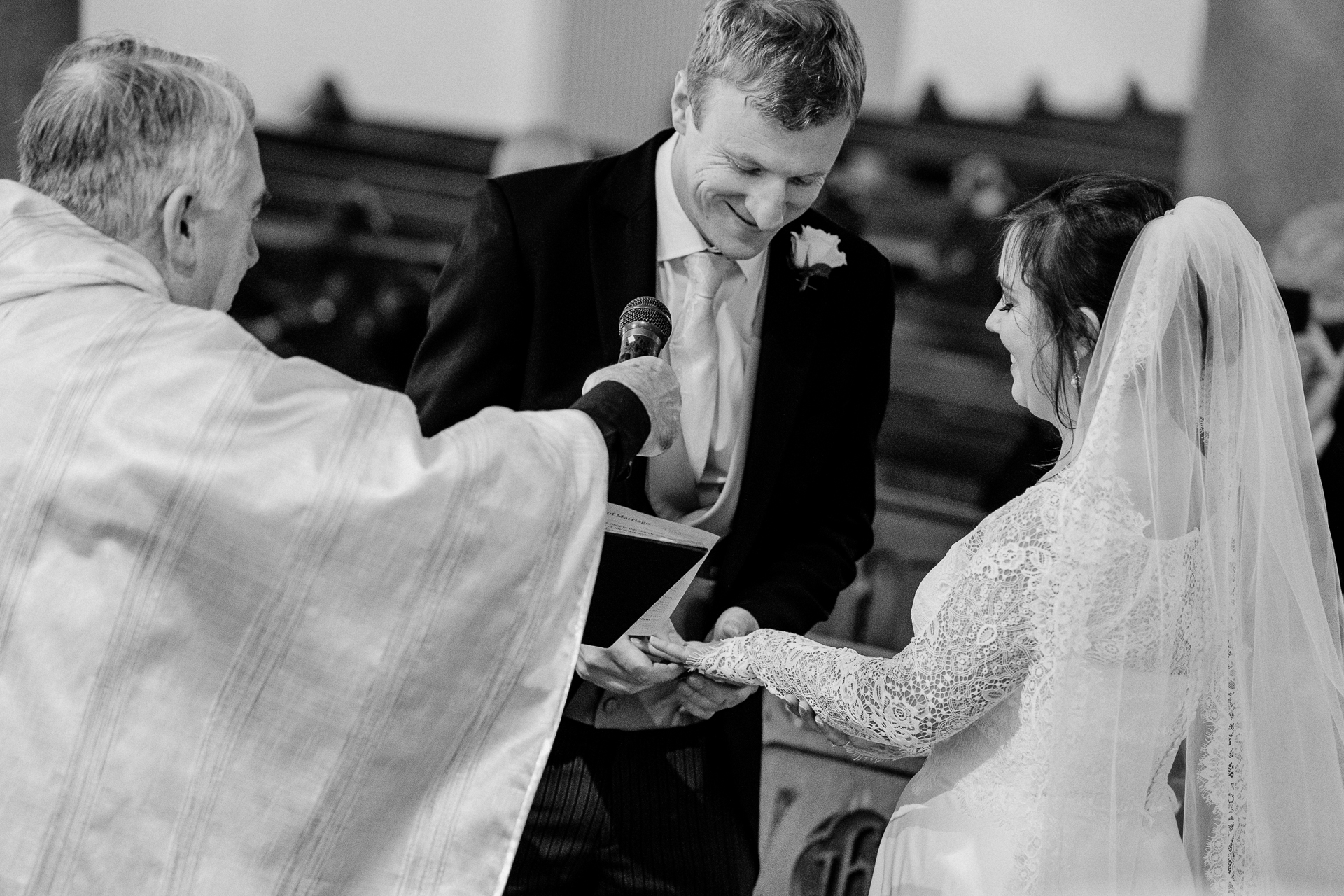 A bride and groom getting married