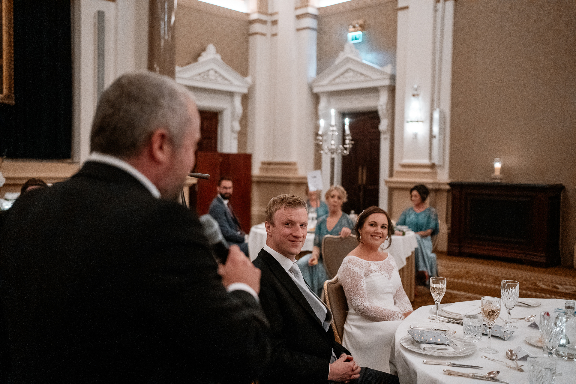 A group of people sitting at a table