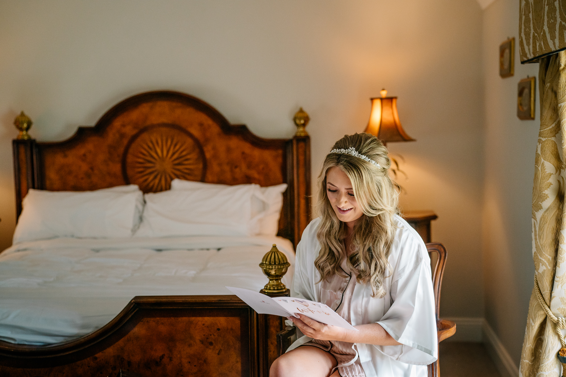 A person sitting on a bed