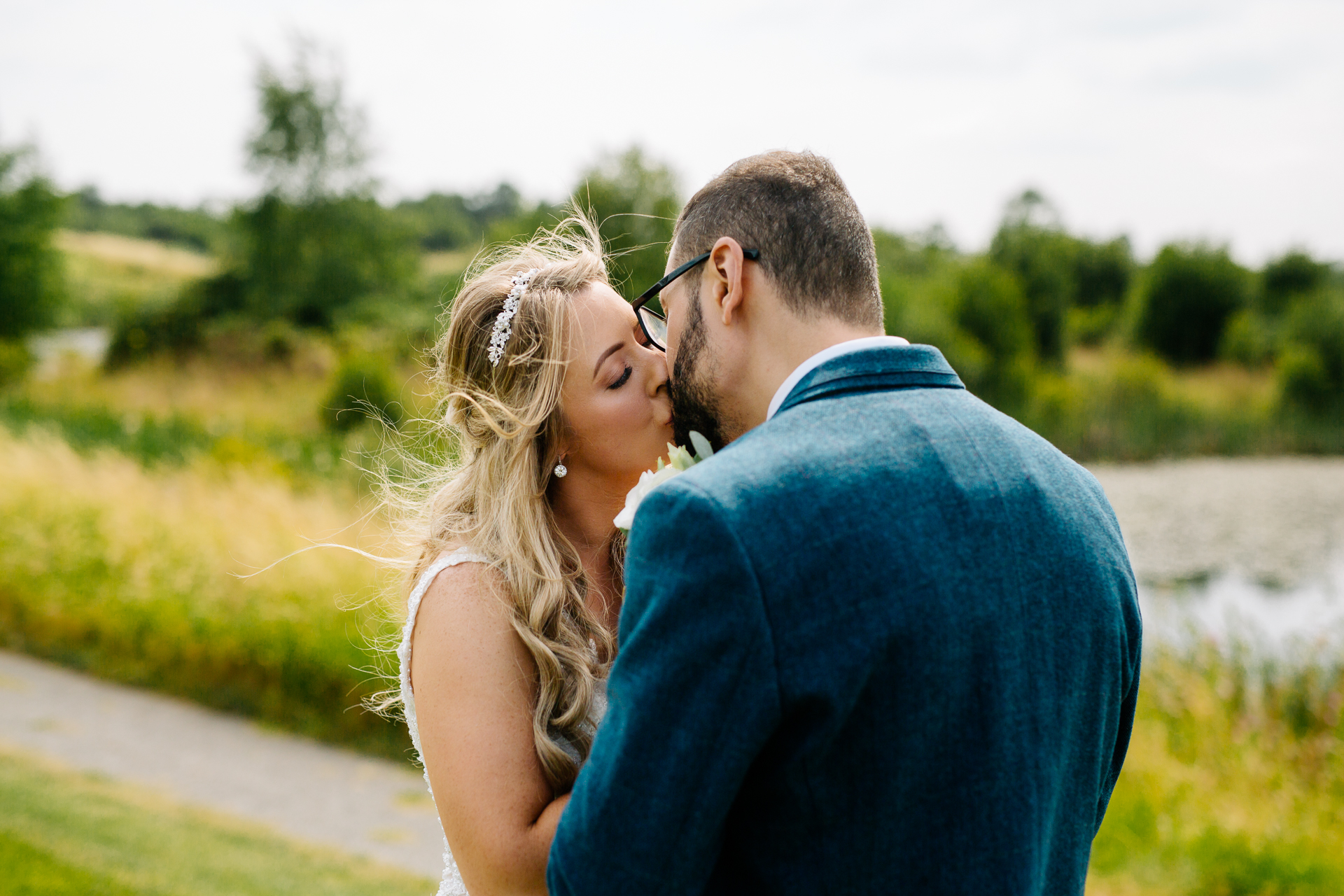 A man and woman kissing