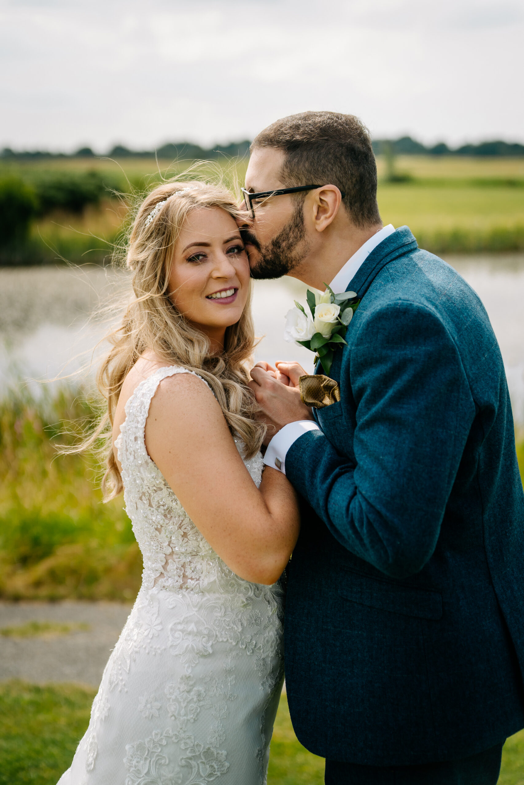 A man and woman kissing