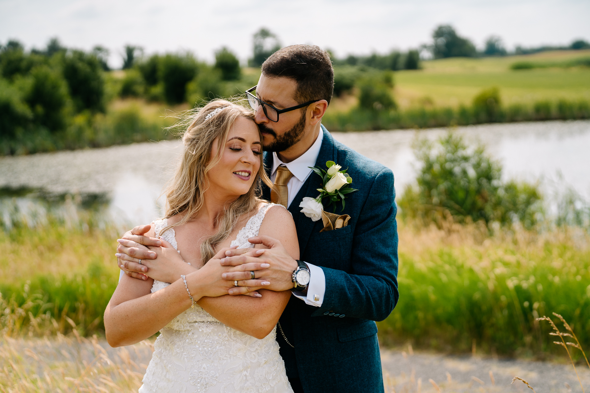 A man and woman kissing