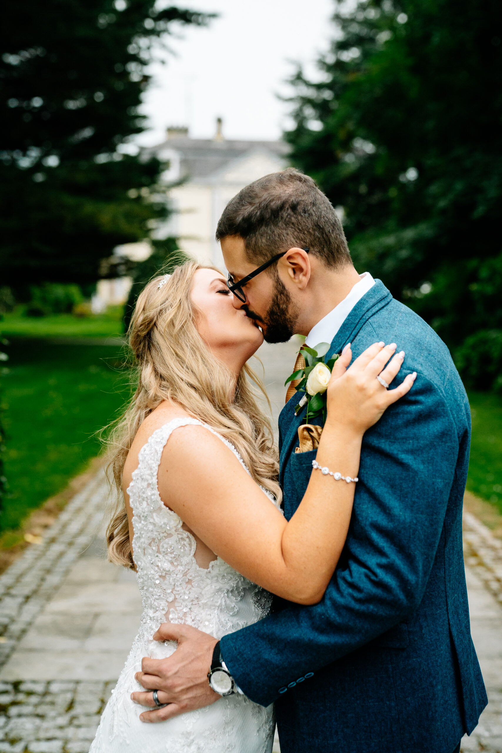 A man and woman kissing