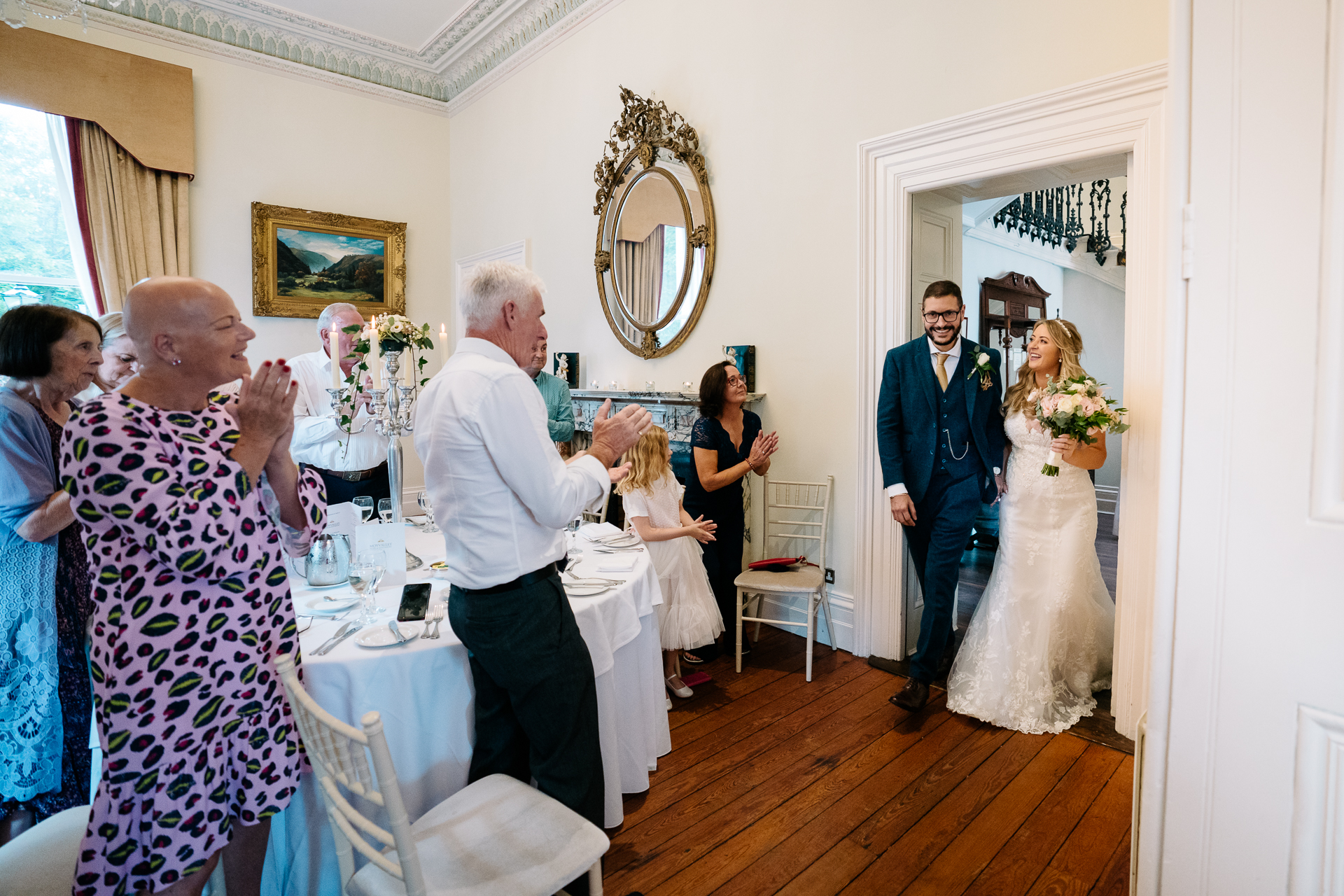 A bride and groom at a wedding