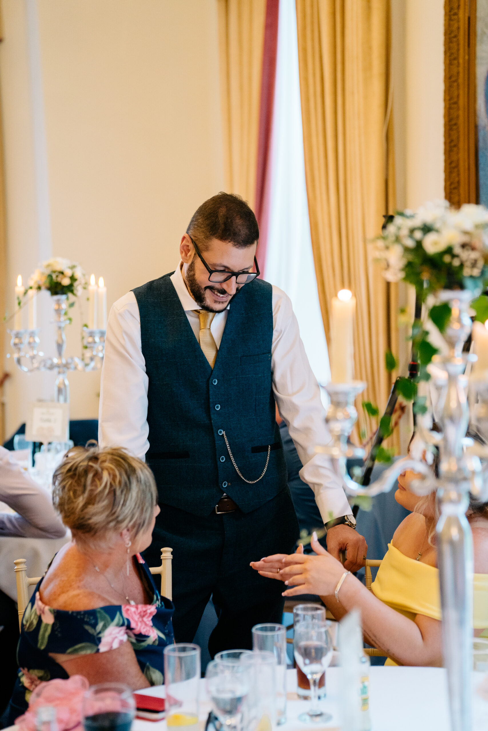 A man and woman at a wedding