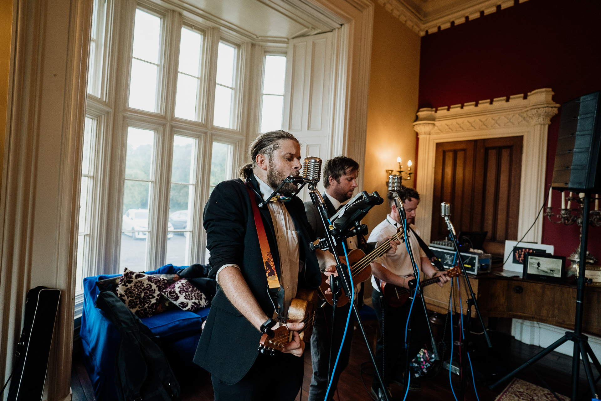 A group of men playing instruments