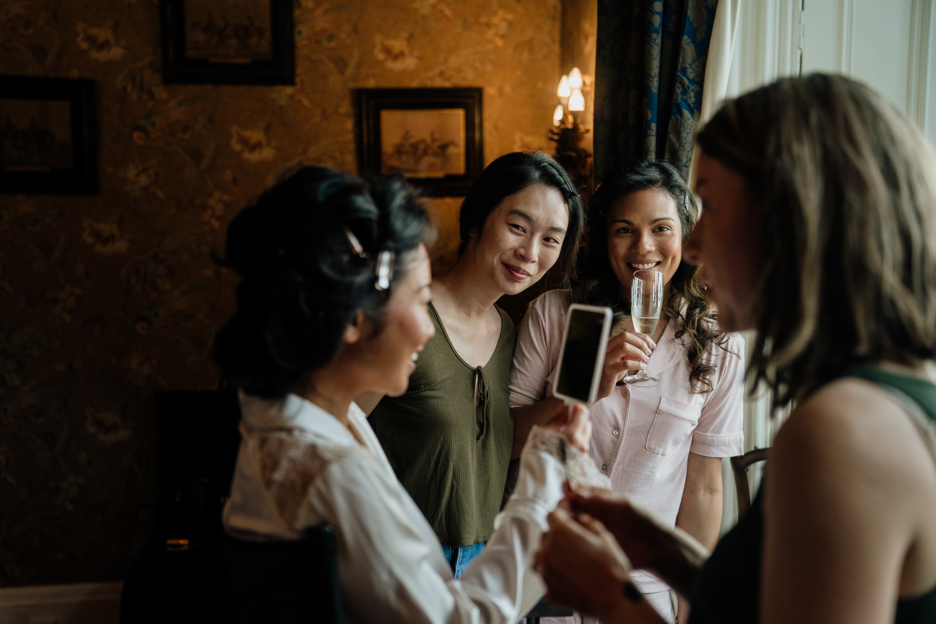 A group of women drinking wine