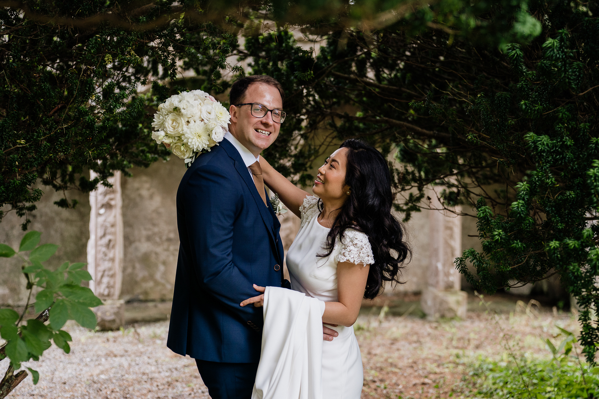 A man and woman posing for a picture