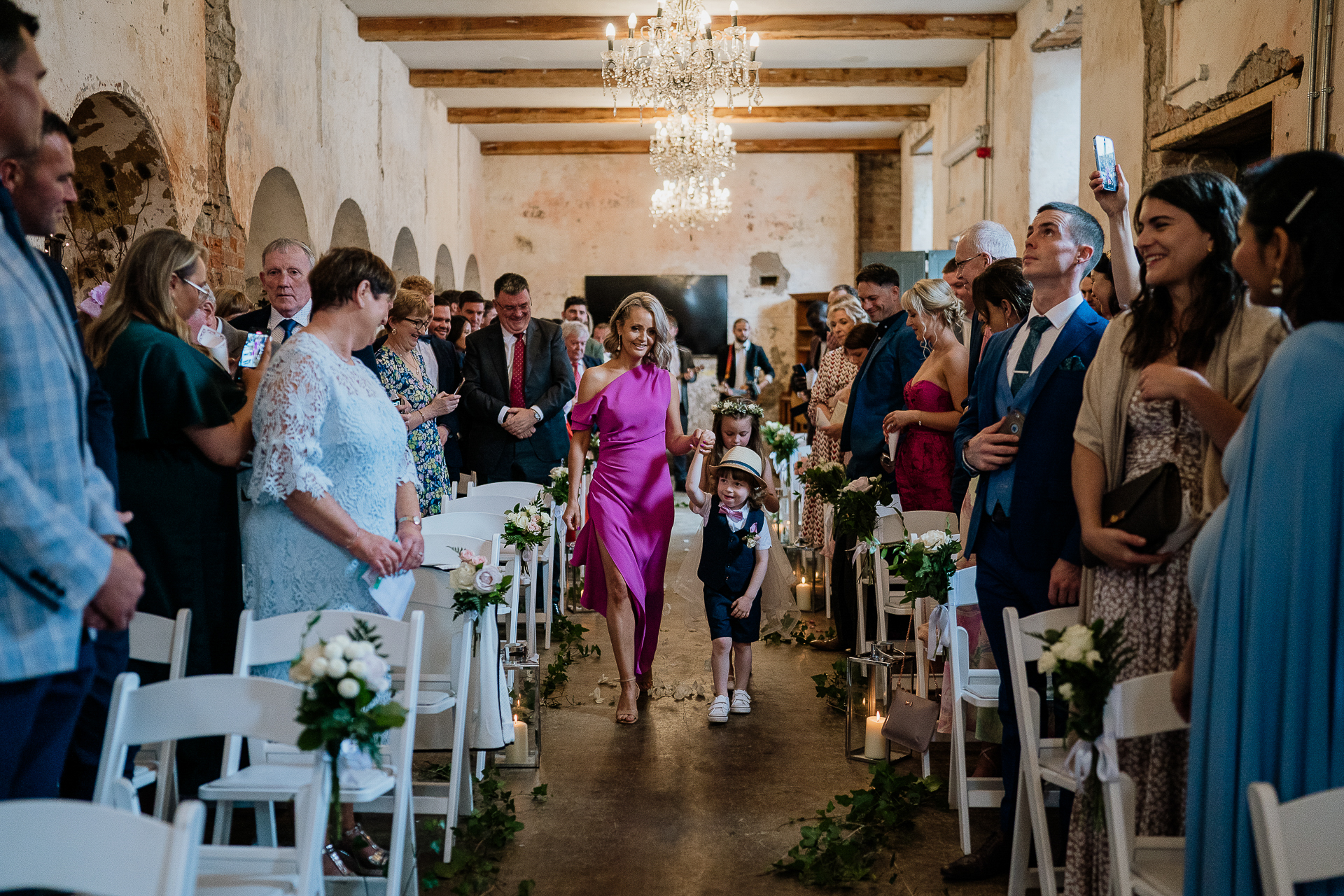 A group of people at a wedding