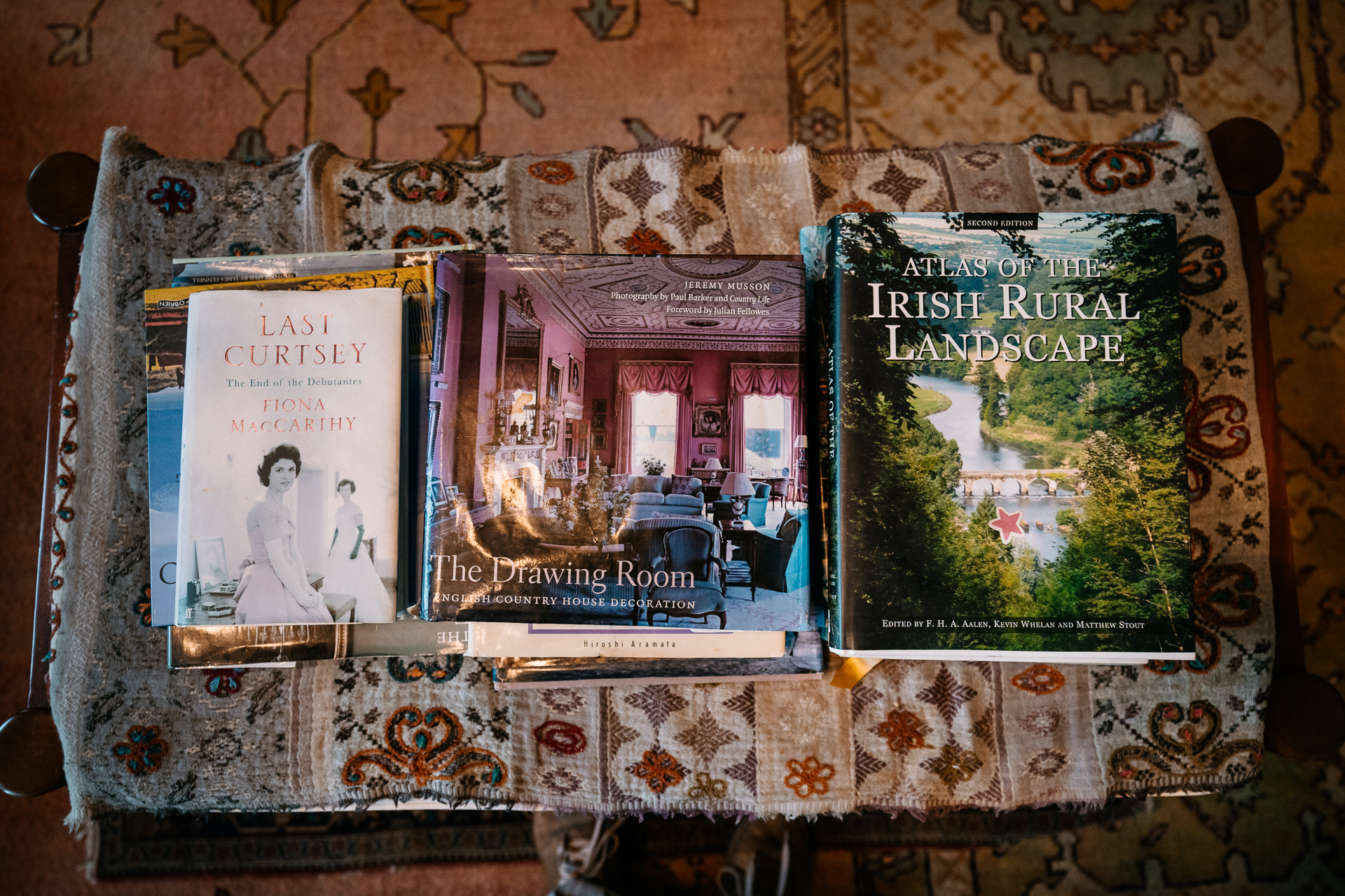 A group of books on a table