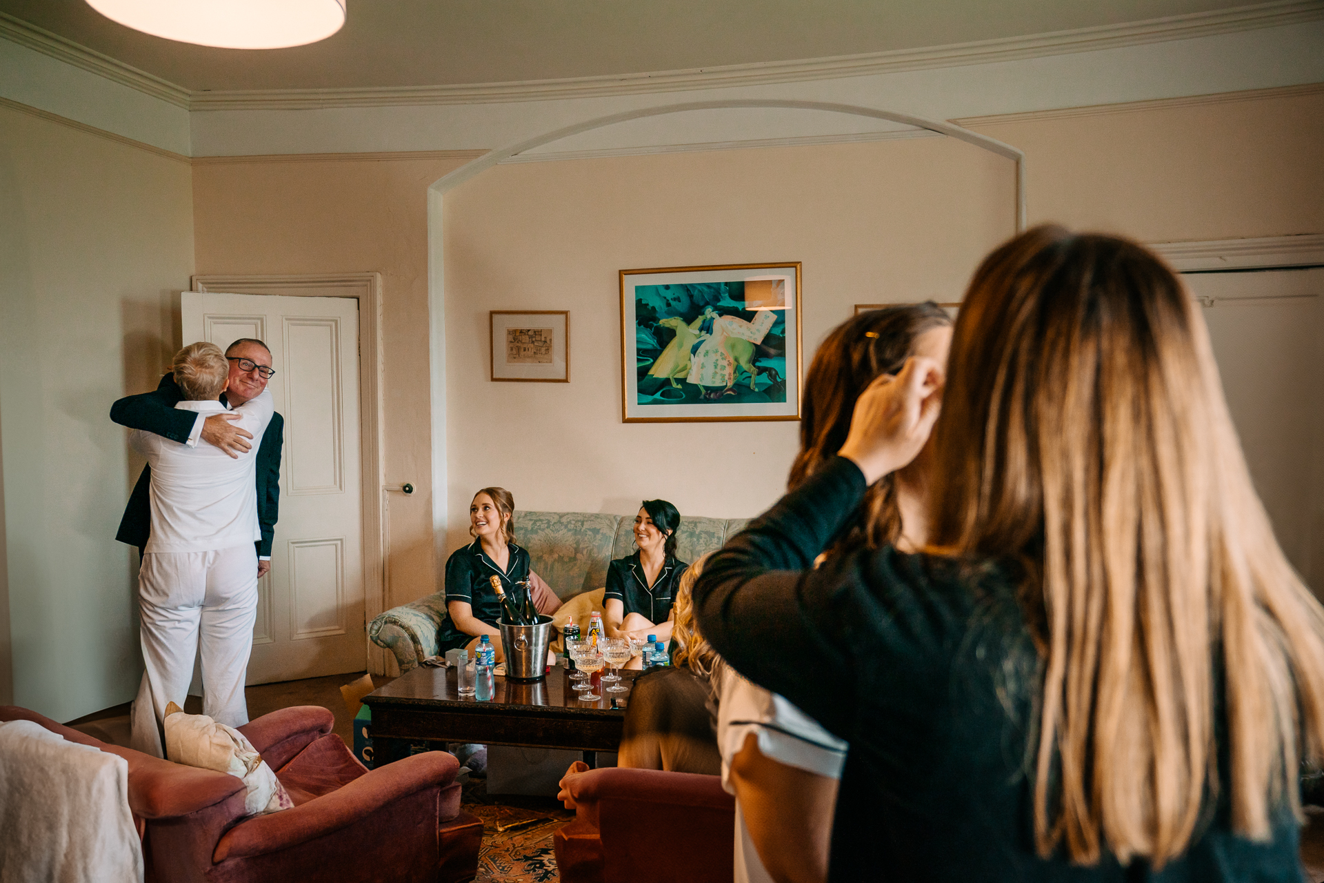 A group of people in a room