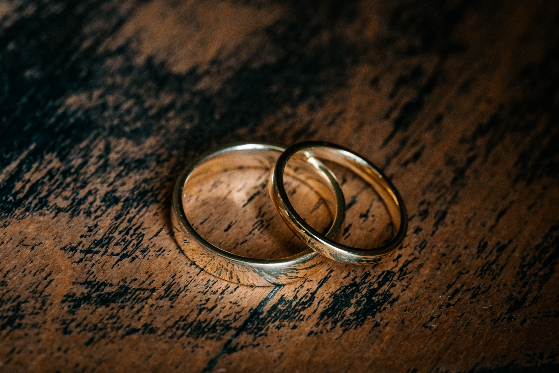 A pair of rings on a table