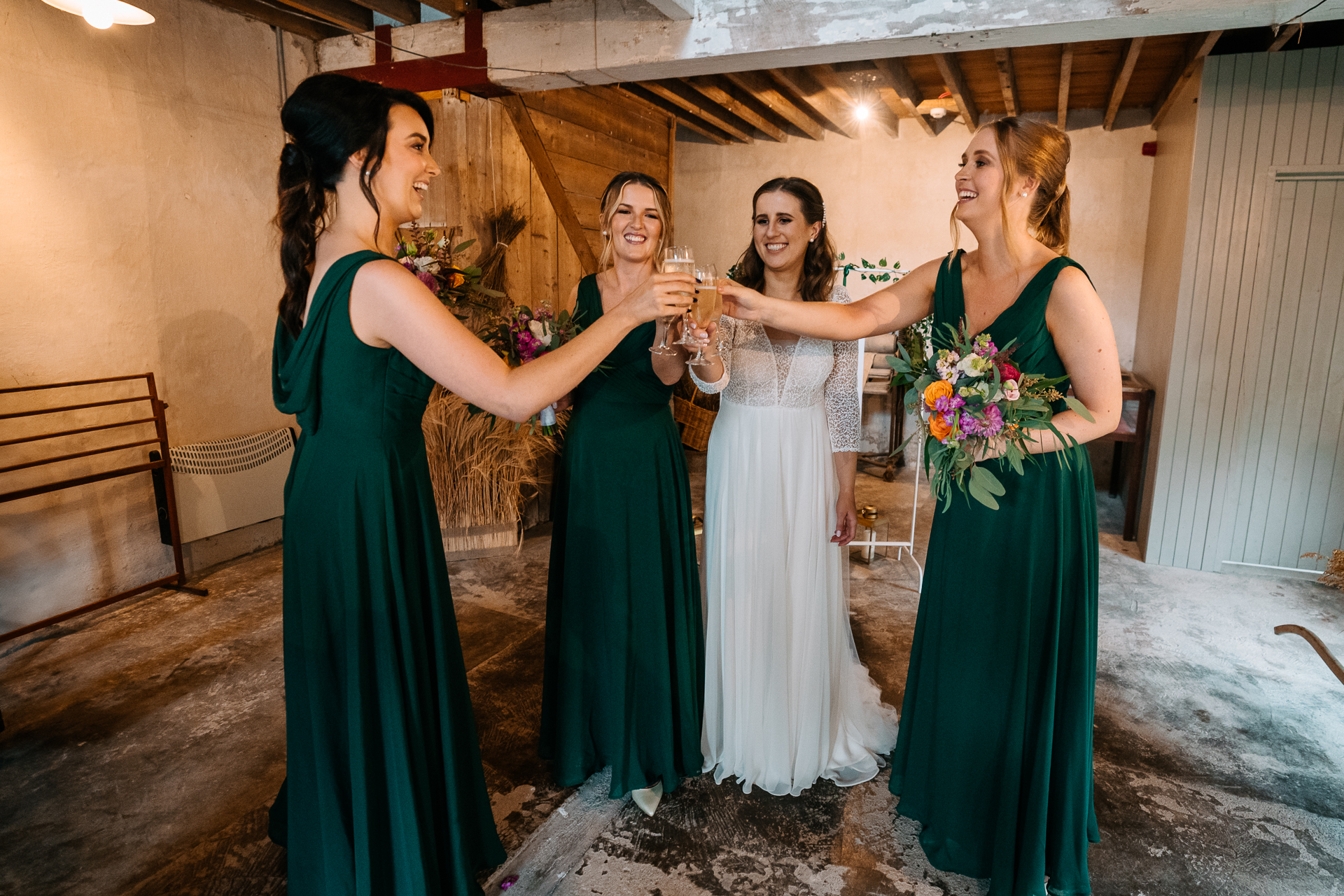 A group of women in dresses