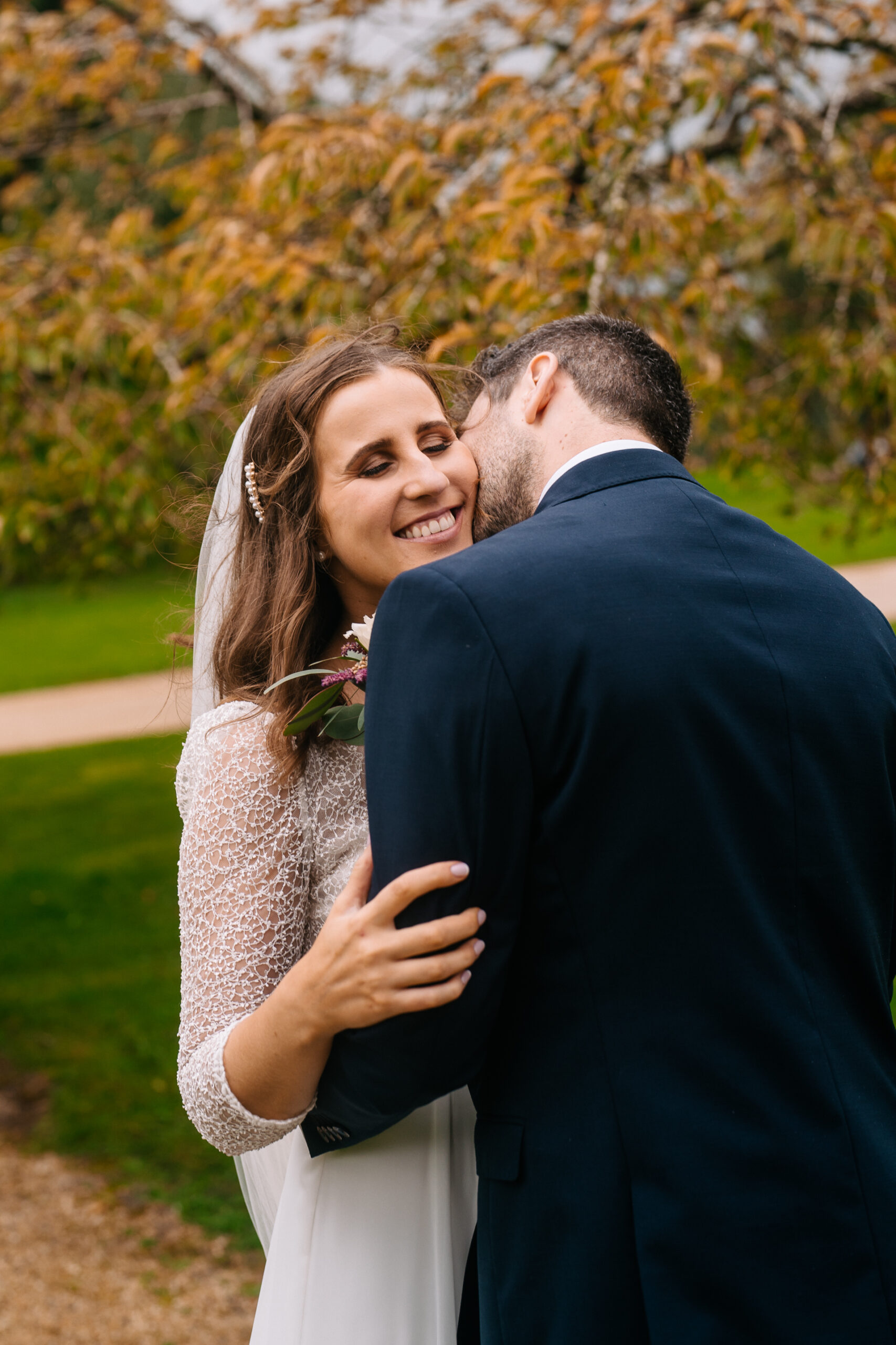 A man and woman kissing