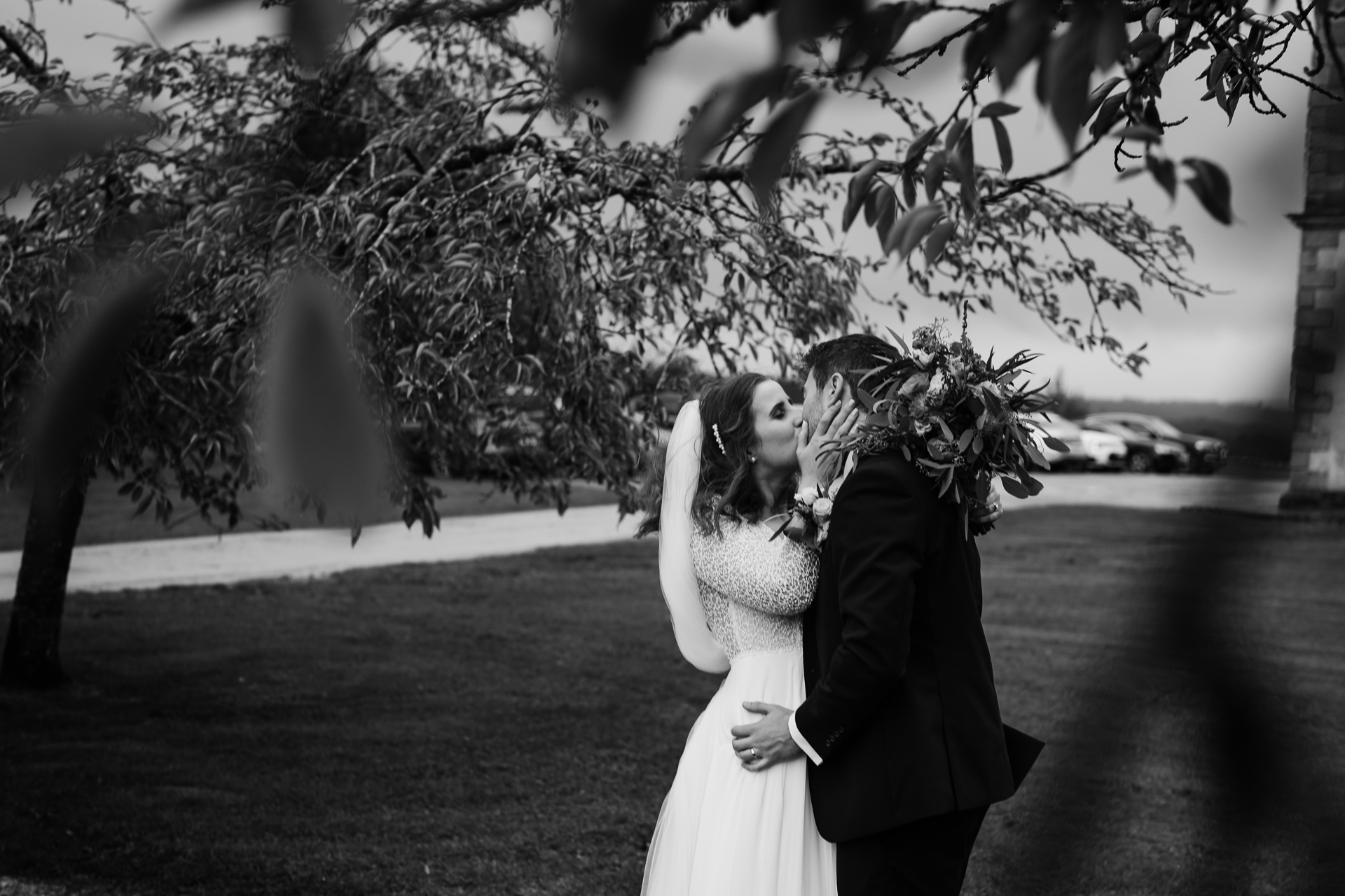 A man and woman kissing