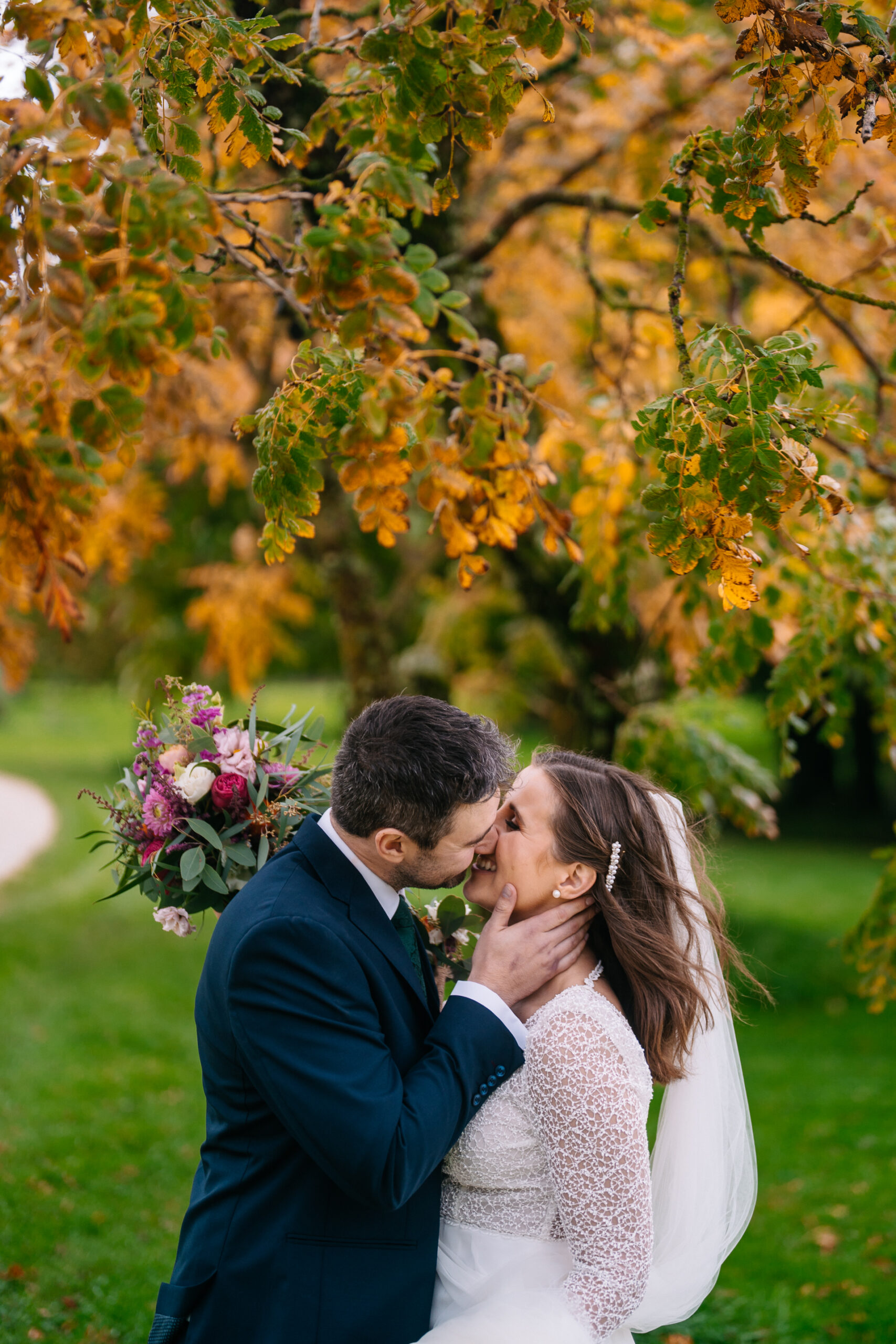 A man and woman kissing