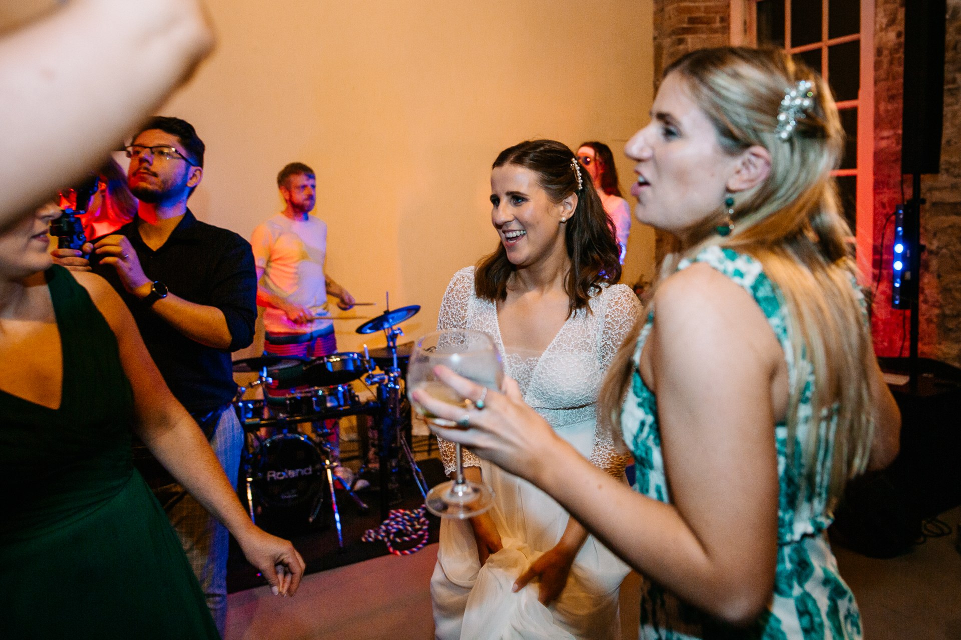 A group of people in a room