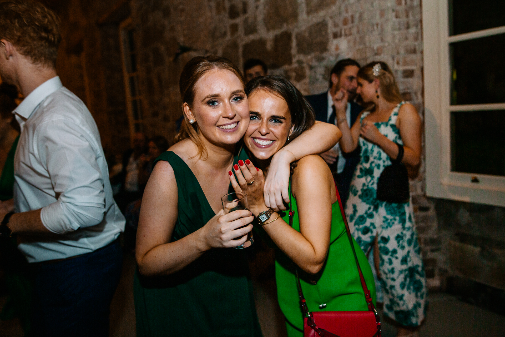 A couple of women posing for a picture