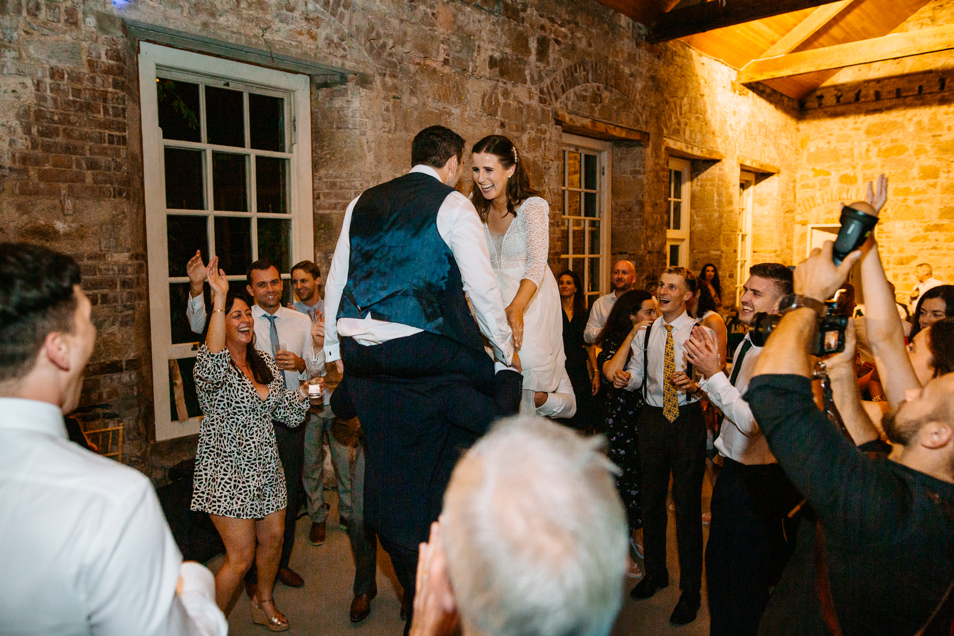 A group of people dancing