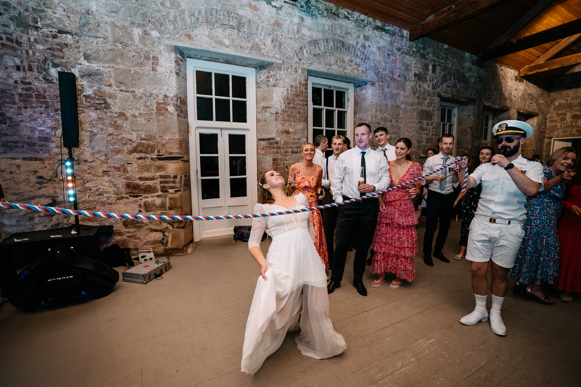 A group of people dancing