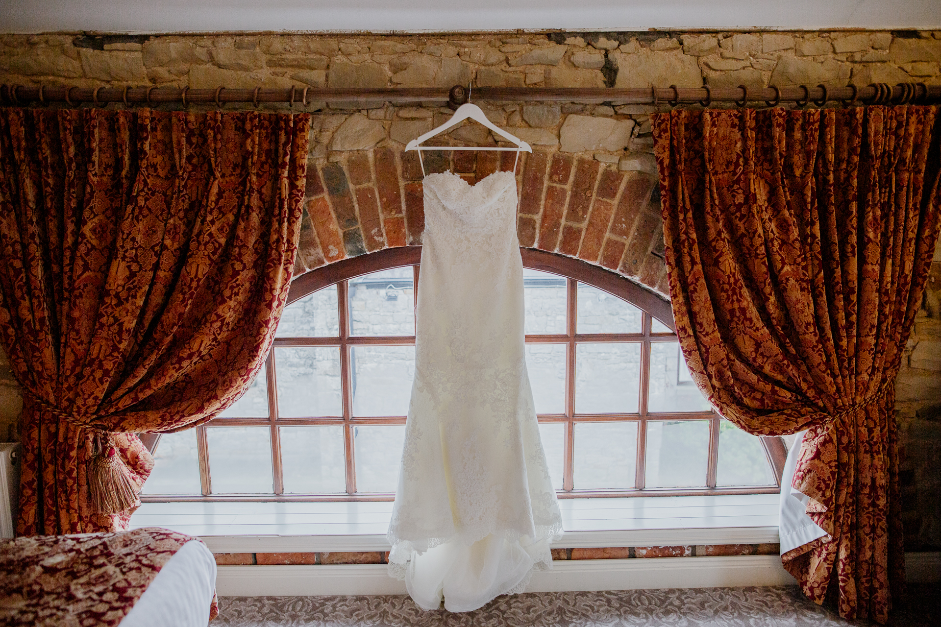 A white dress on a window