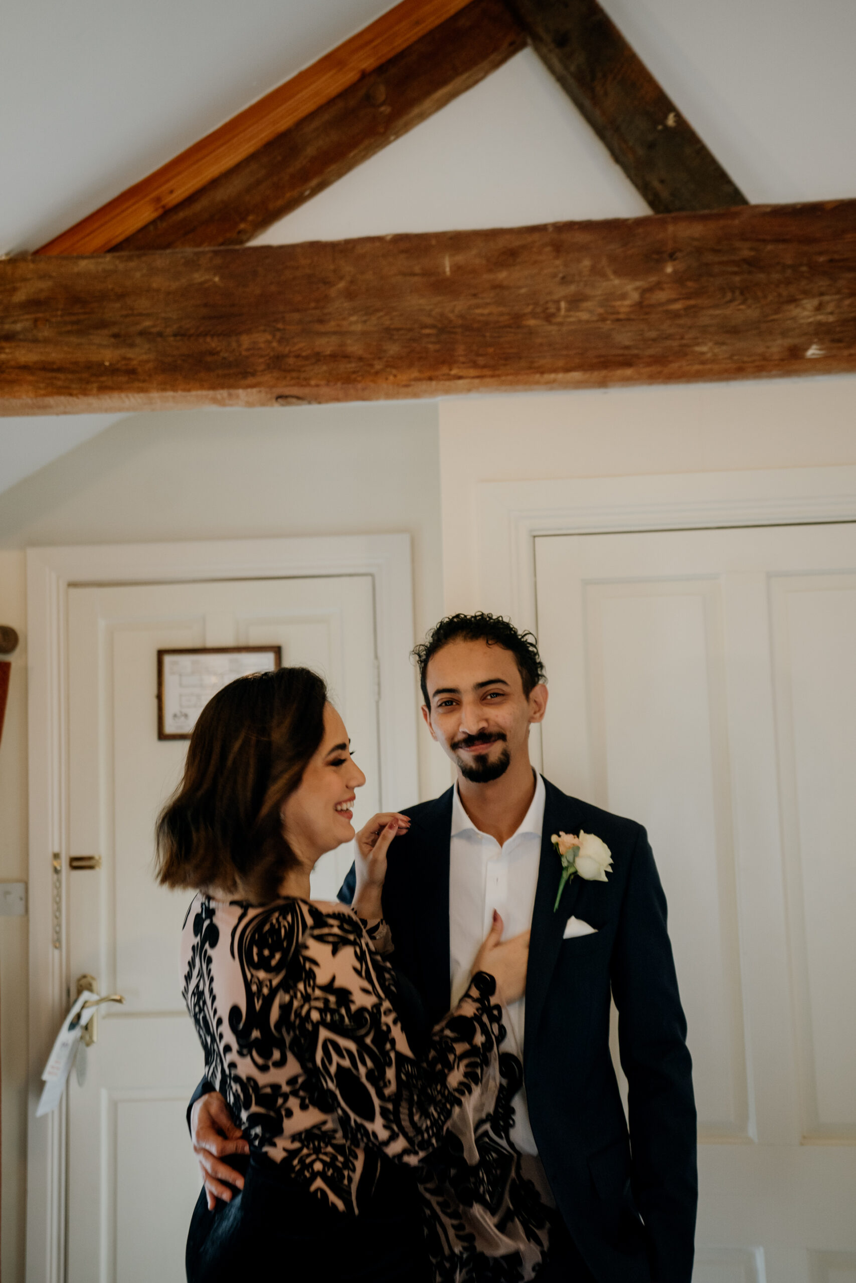 A man and woman posing for a picture