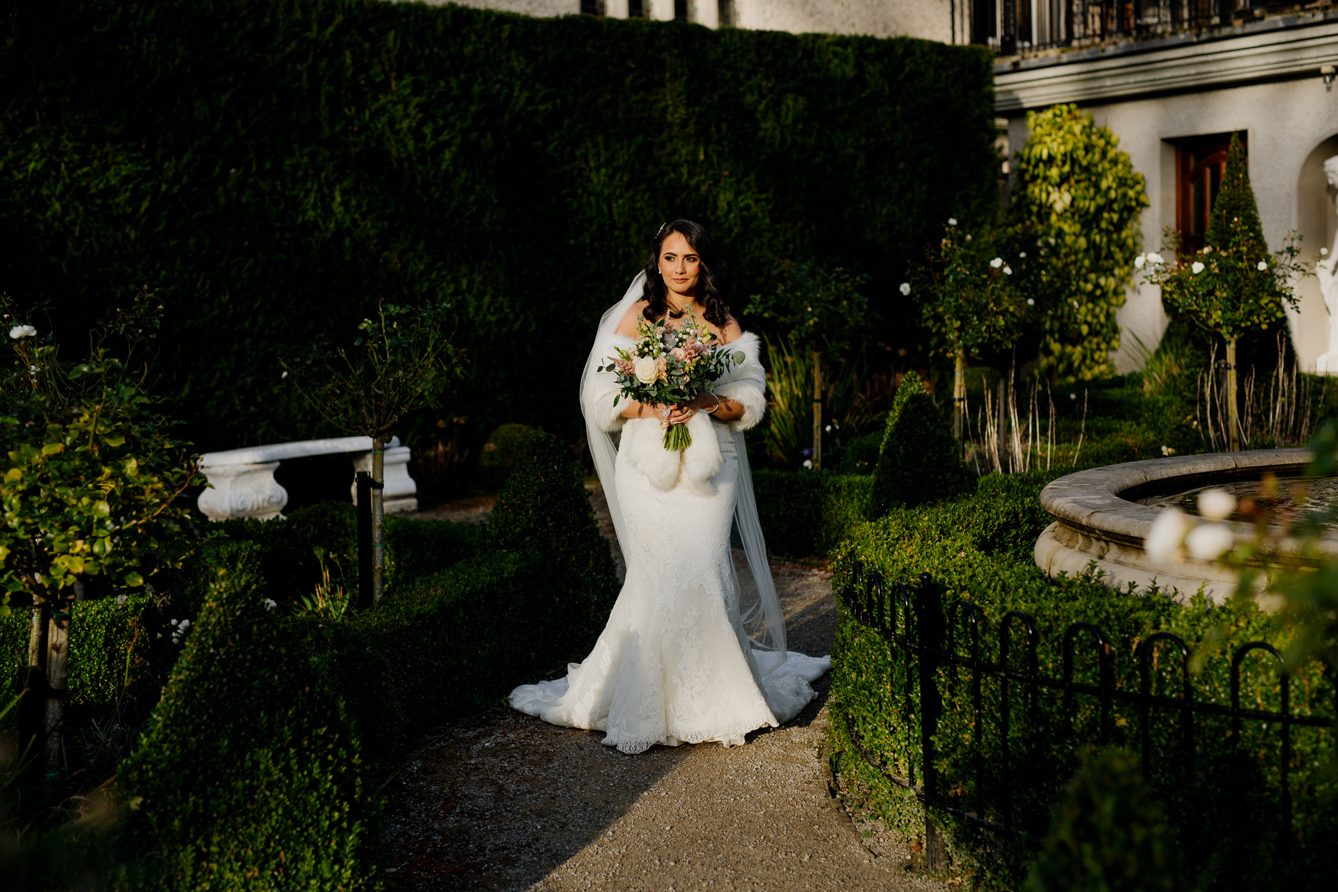 A woman in a white dress