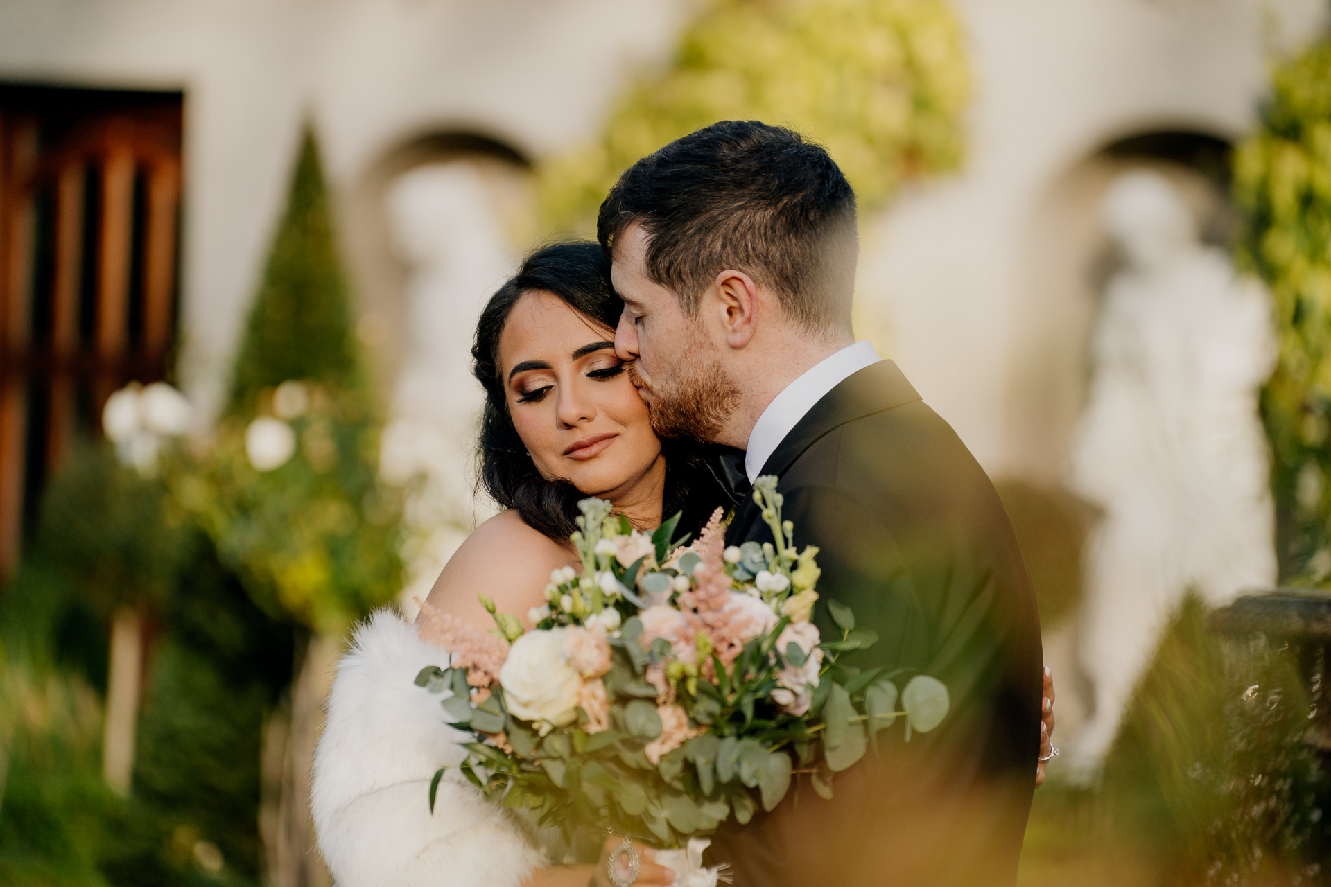 A man and woman kissing